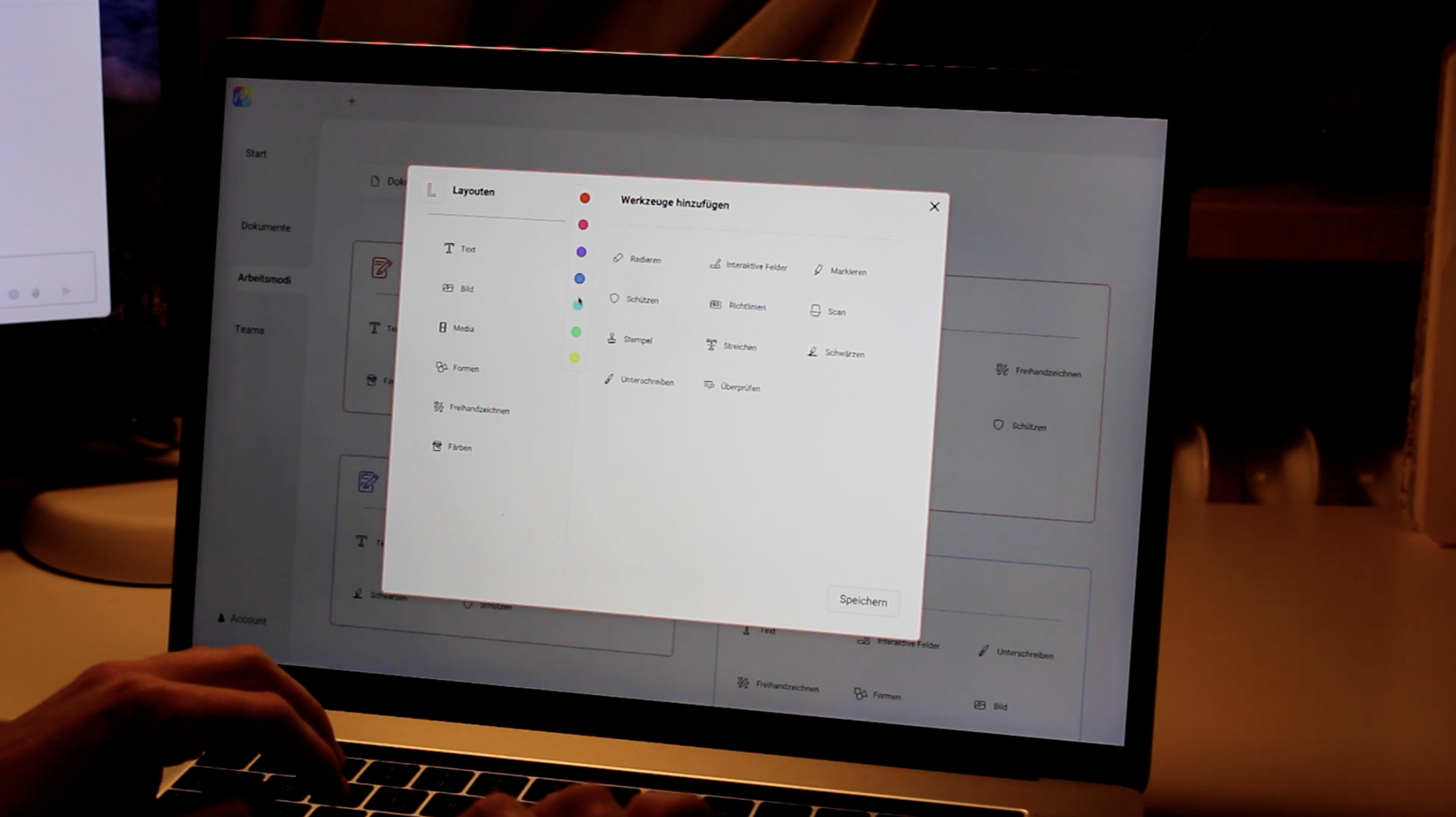Insight screen on Desktop of the Tool Modity.