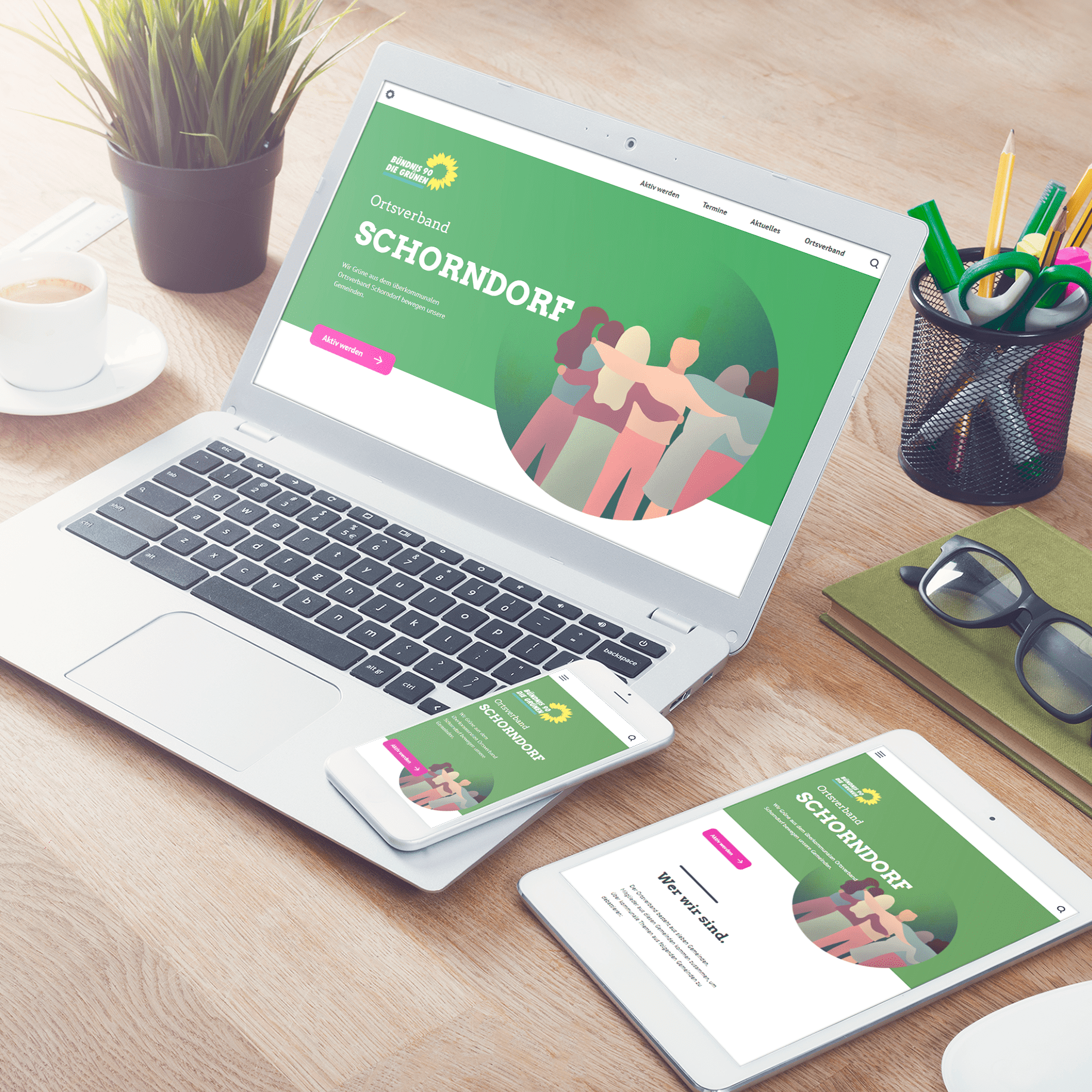 Mockup of Website from "Die Grüne/Bündnis 90 Ortsverband Schorndorf"