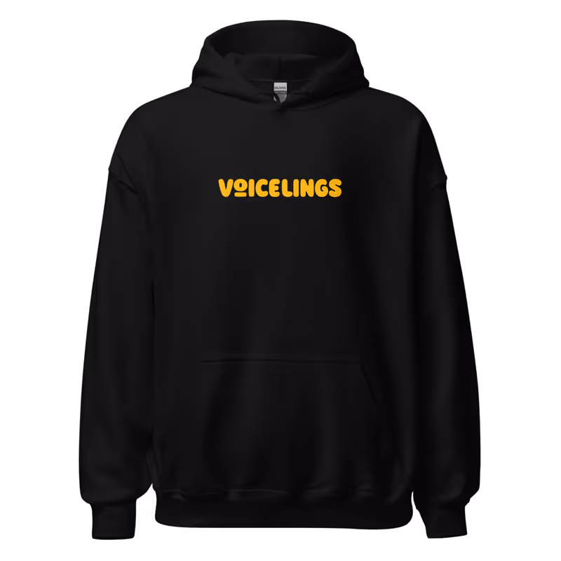 Voicelings Black Unisex Hoodie