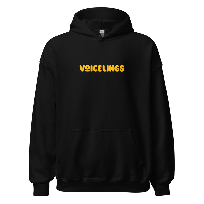 Voicelings Black Unisex Hoodie