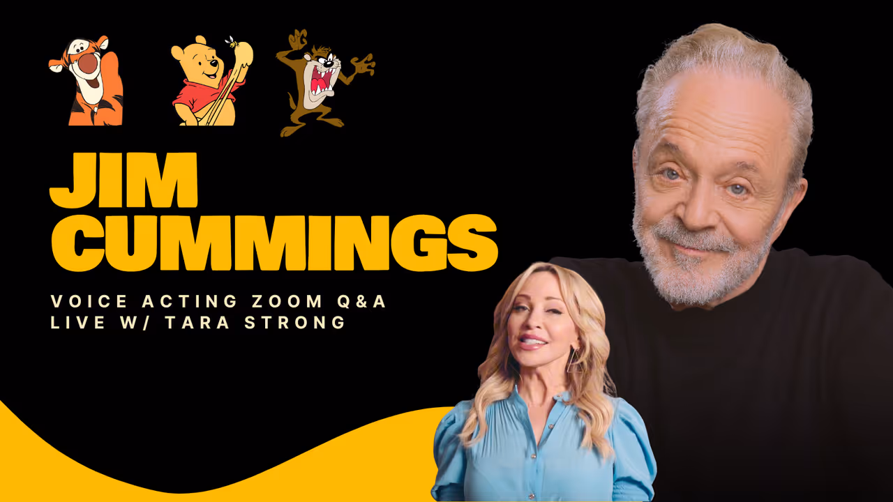 Join Jim Cummings, the versatile voice actor behind Winnie the Pooh, for an exclusive Legends Live session hosted by Tara Strong. Learn their secrets to breaking into the industry and how they approach voice acting. This is your rare chance to network with a Hollywood Legend. See you there!