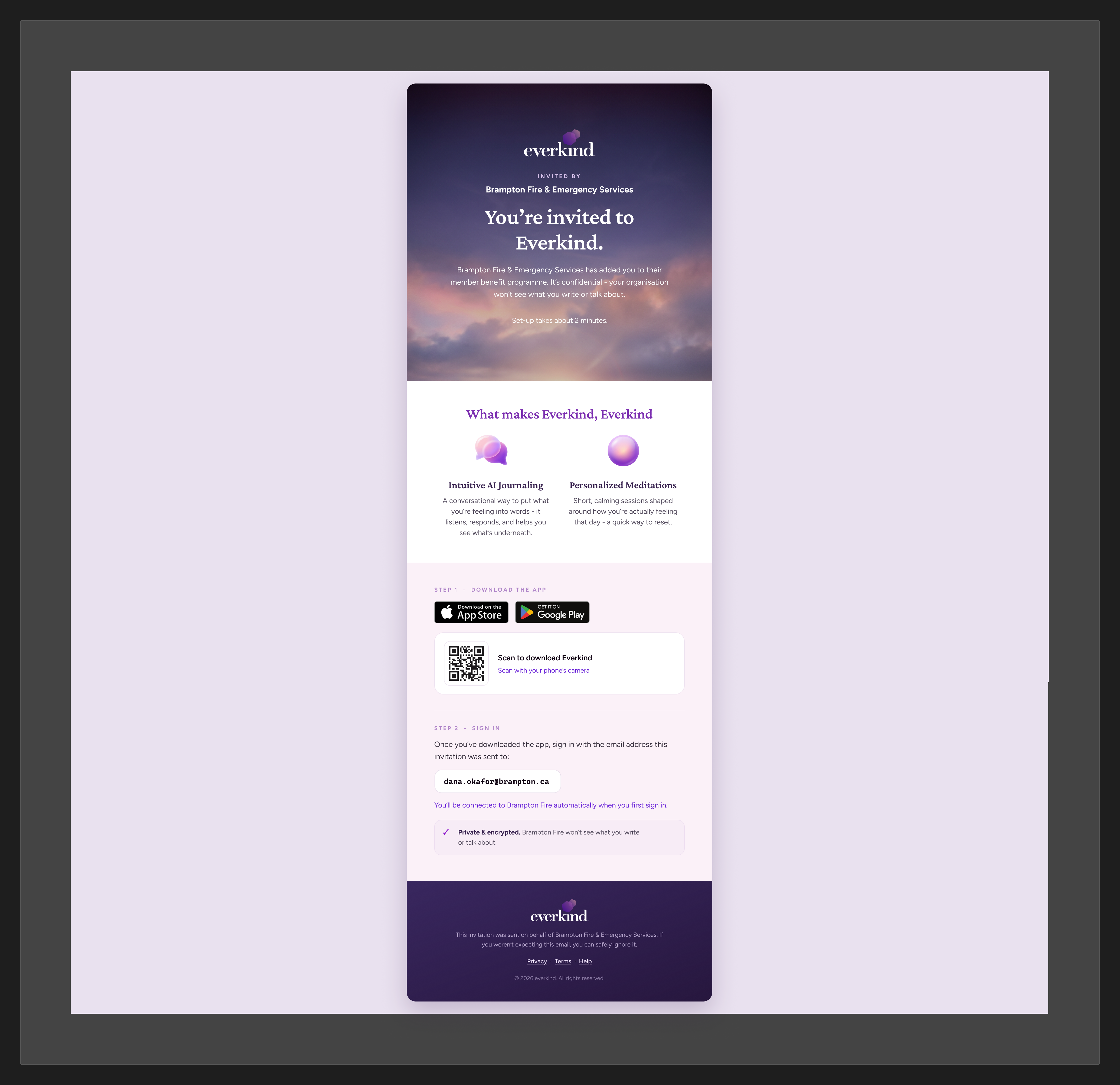B2B member invite email