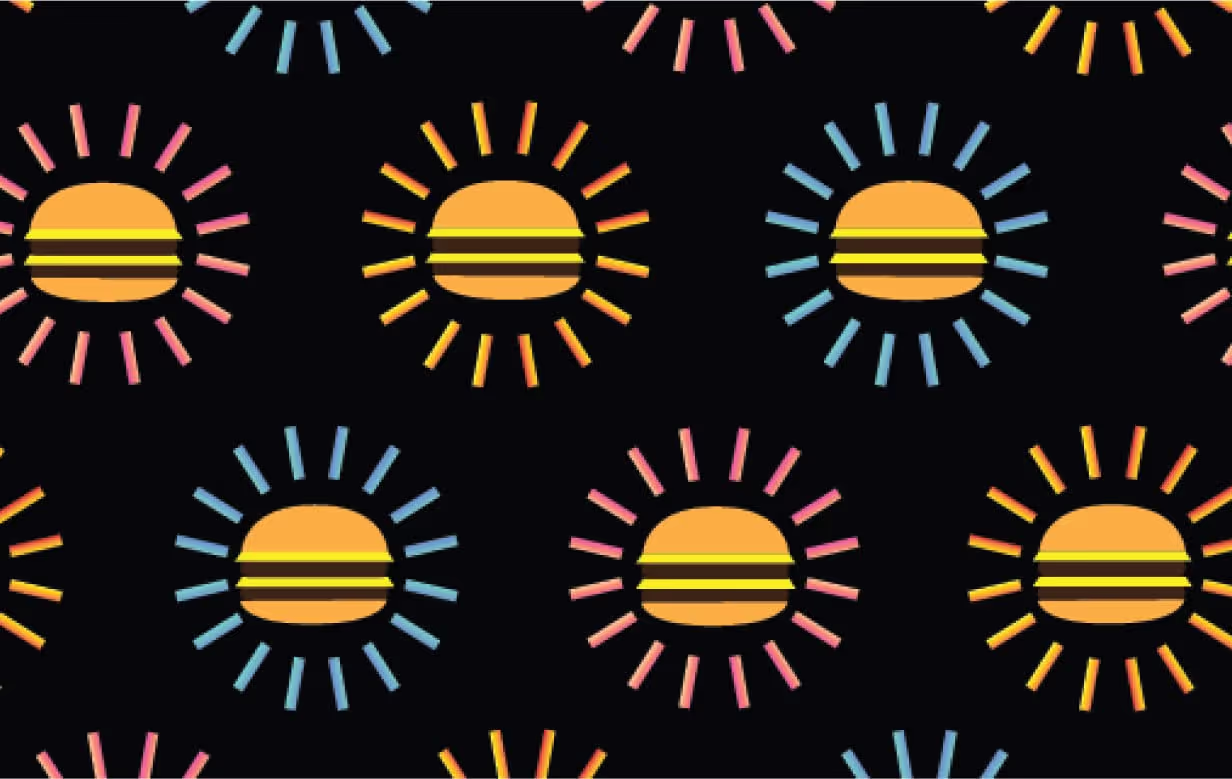 burger group in star theme, gold burger