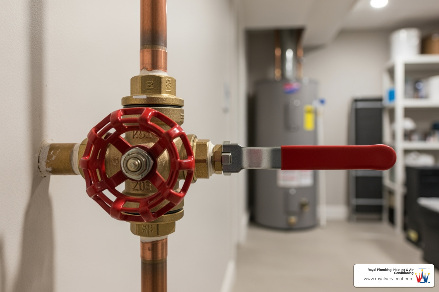Main water shut-off valve in the open position - low water pressure