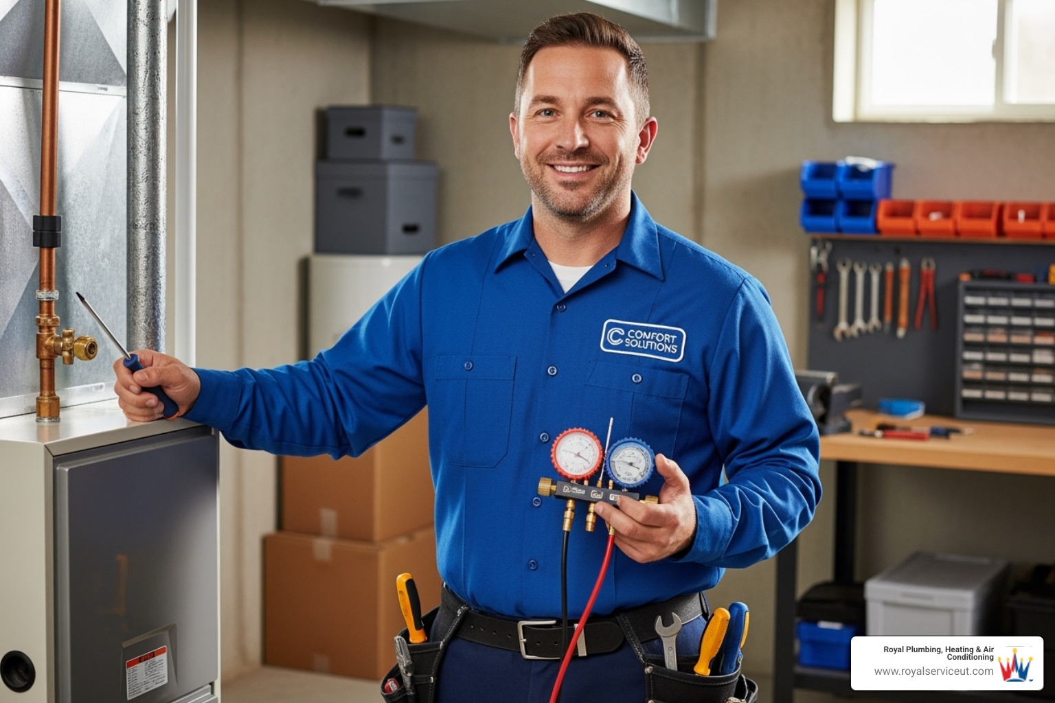 Friendly, professional technician with tools - furnace repair salt lake city ut