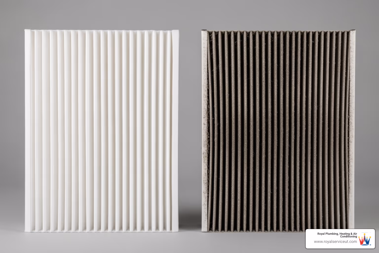 clean air filter next to a dirty one - hvac repair salt lake city ut