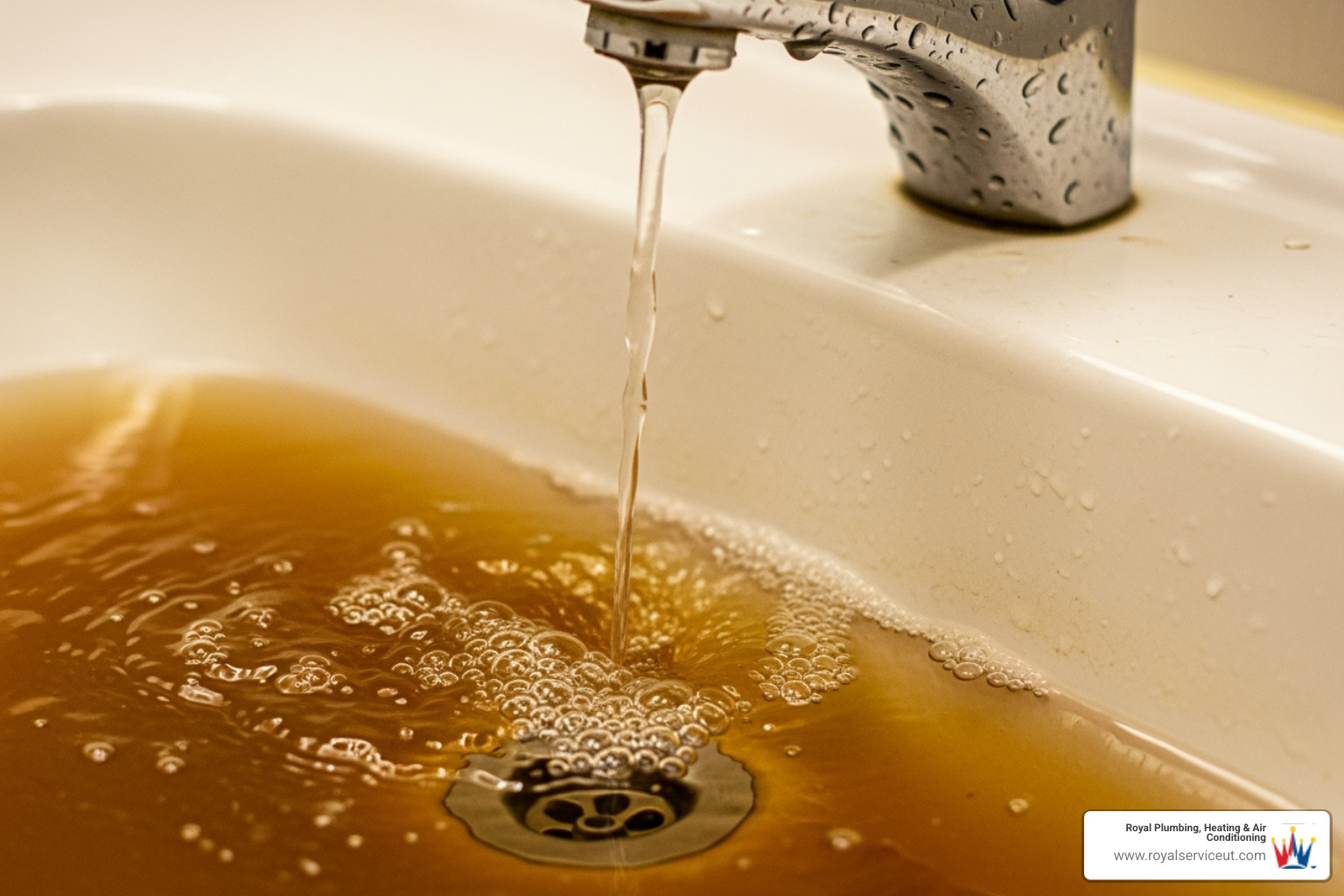A gurgling toilet or a drain backing up into a sink. - sewer repair salt lake city