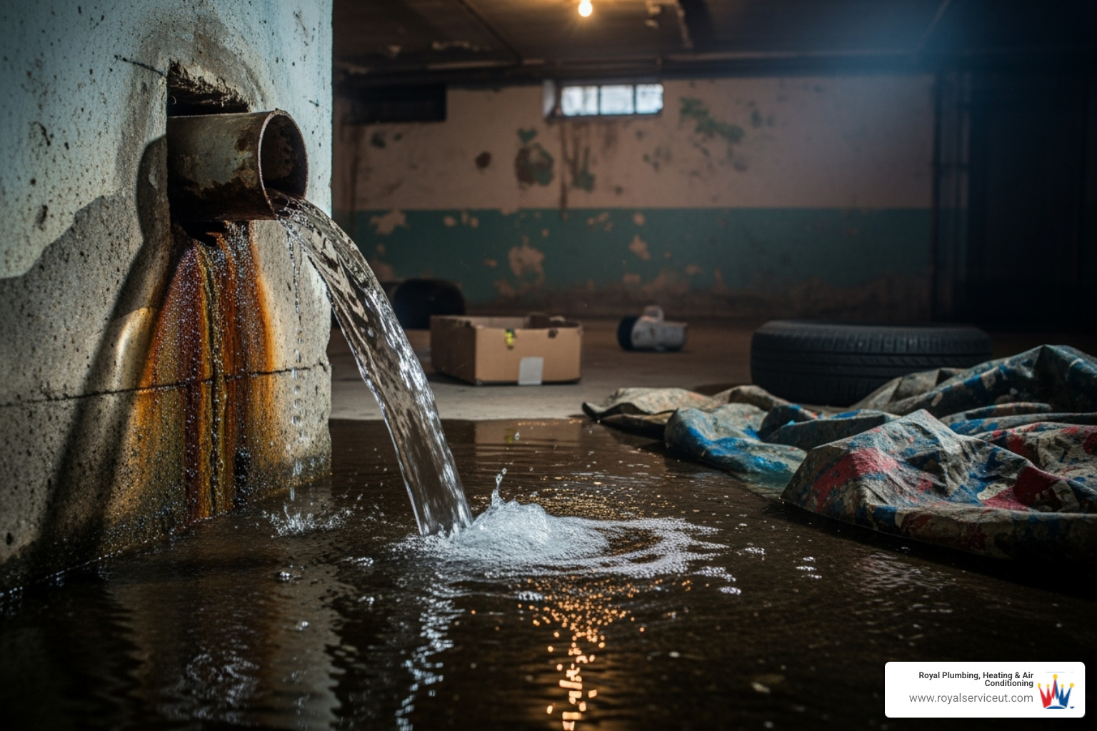 Broken pipe leaking water into a basement - emergency plumbing repair ogden ut Broken pipe leaking water into a basement - emergency plumbing repair ogden ut