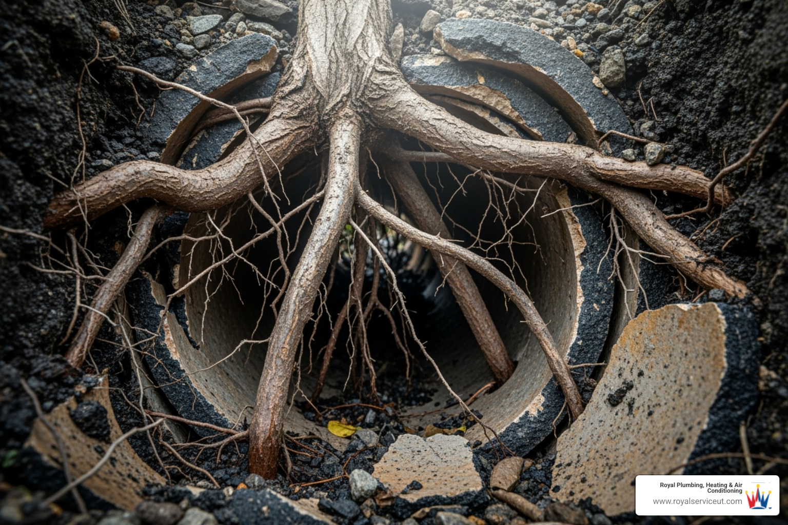 tree roots growing into a sewer pipe - emergency sewer backup holladay ut