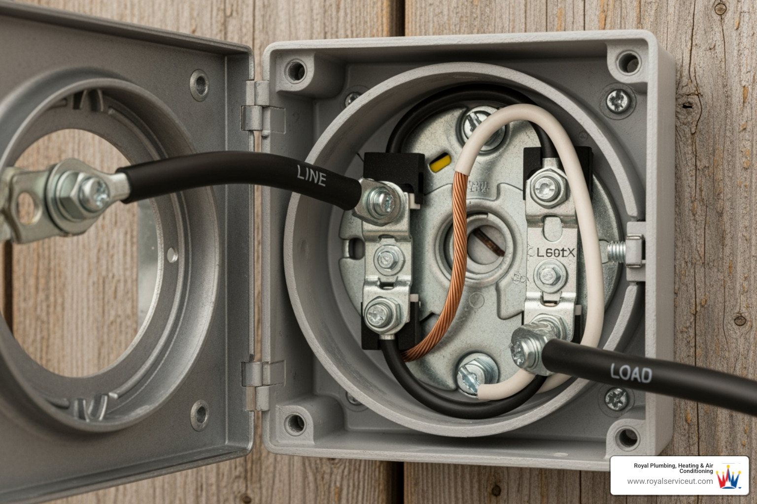 properly wired meter socket showing line, load, neutral, and ground connections - electric meter installation