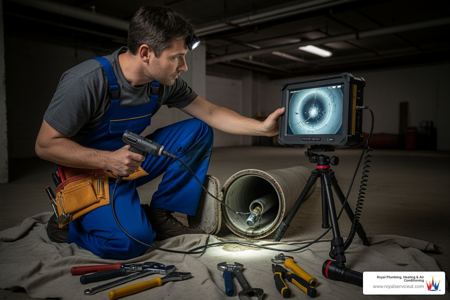 plumber performing a video camera inspection - hydrojetting west valley city ut