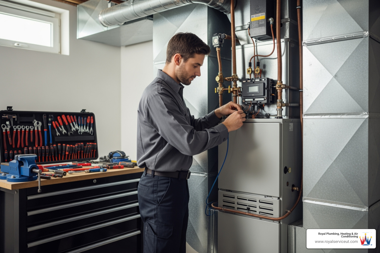 certified technician installing furnace - heating installation in kaysville, ut certified technician installing furnace - heating installation in kaysville, ut