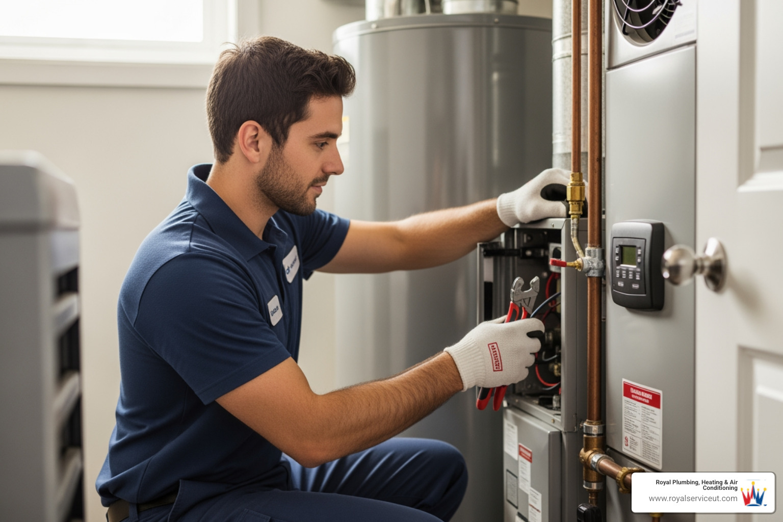 technician performing heating system tune-up - heating installation in kaysville, ut technician performing heating system tune-up - heating installation in kaysville, ut