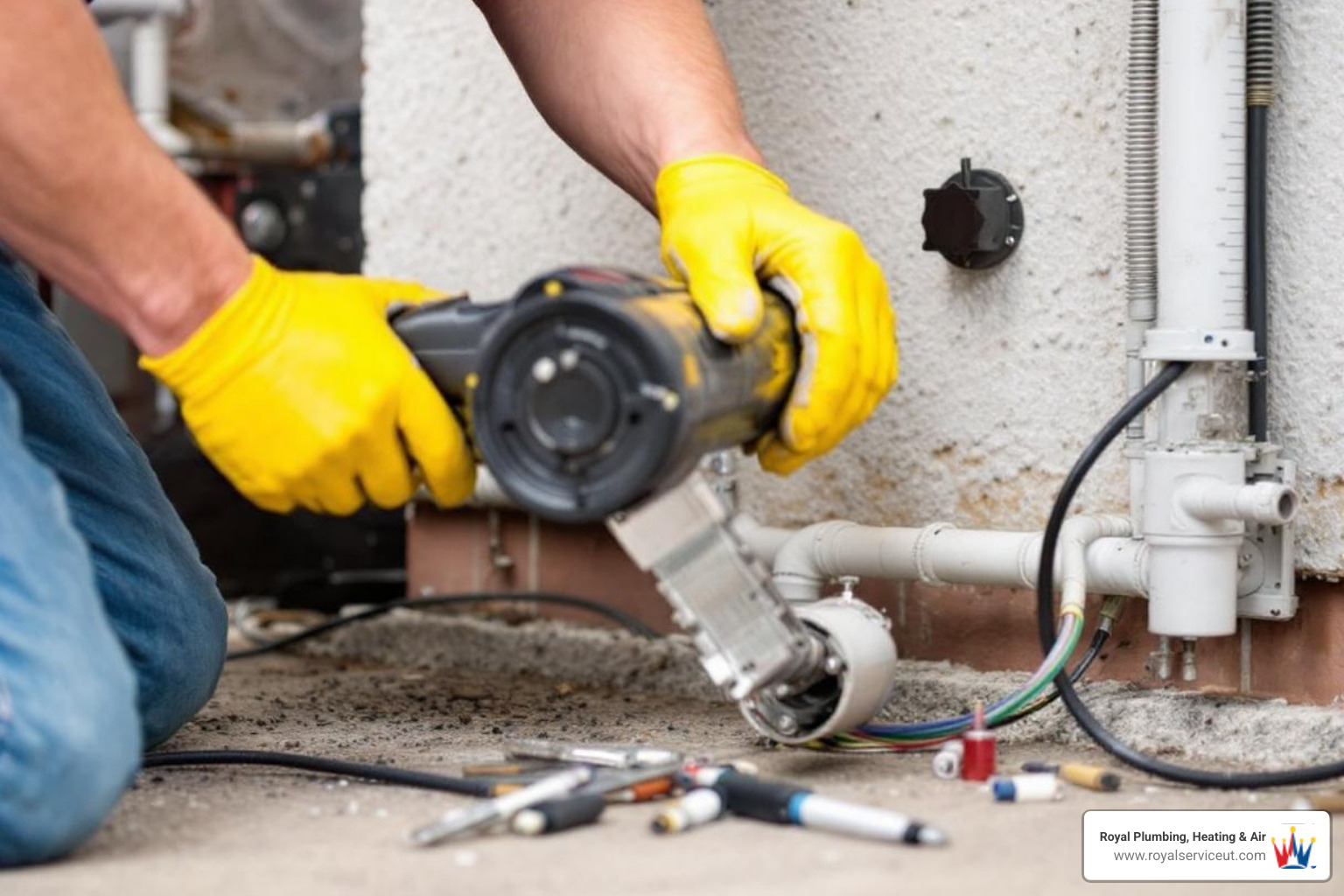 infographic showing five warning signs that indicate you need heating repair: unusual noises from your furnace, rooms with inconsistent temperatures, sudden increases in your energy bills, furnace frequently turning on and off, and a yellow pilot light instead of blue - heating repair in layton, ut