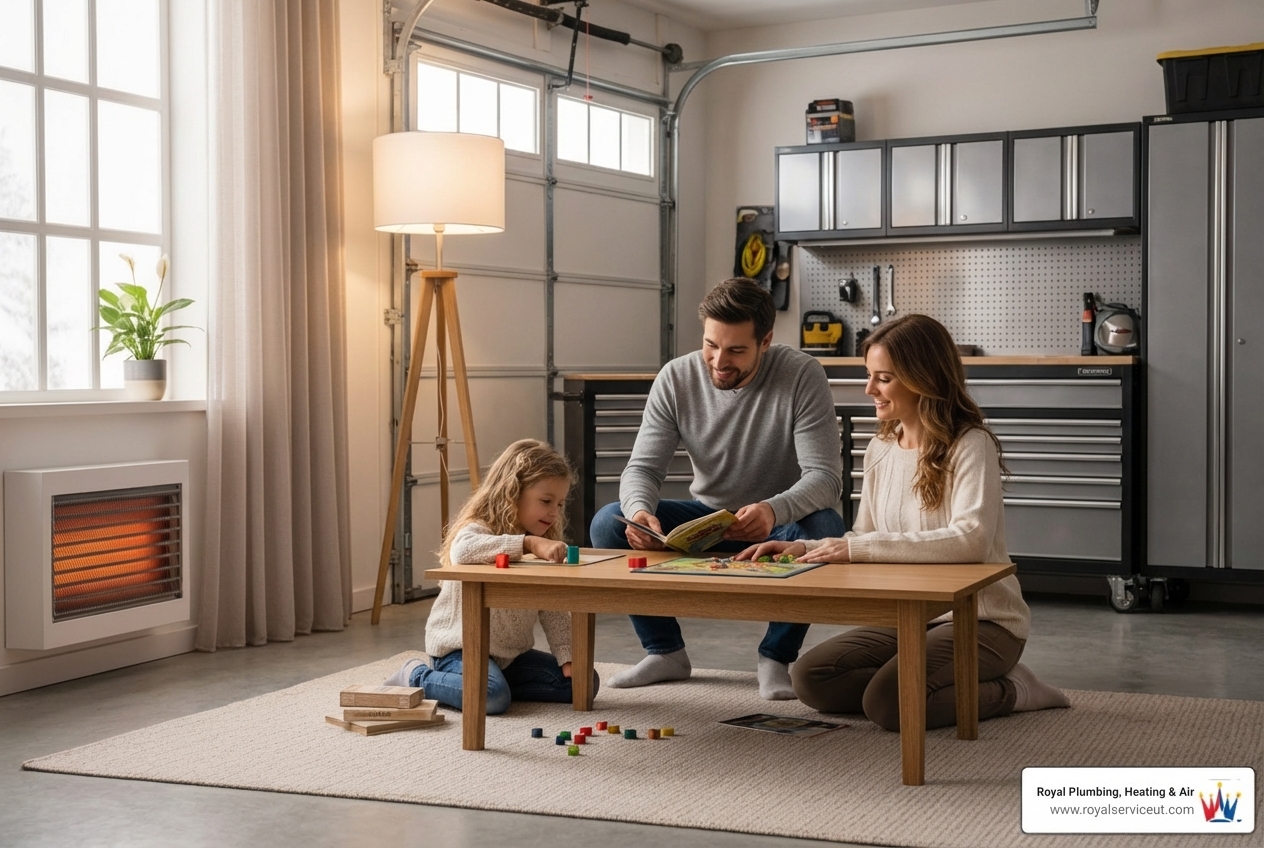 infographic showing radiant heat from boilers compared to forced air systems, including efficiency ratings, comfort levels, noise comparison, and long-term cost savings - boiler installation affordable in ogden, ut