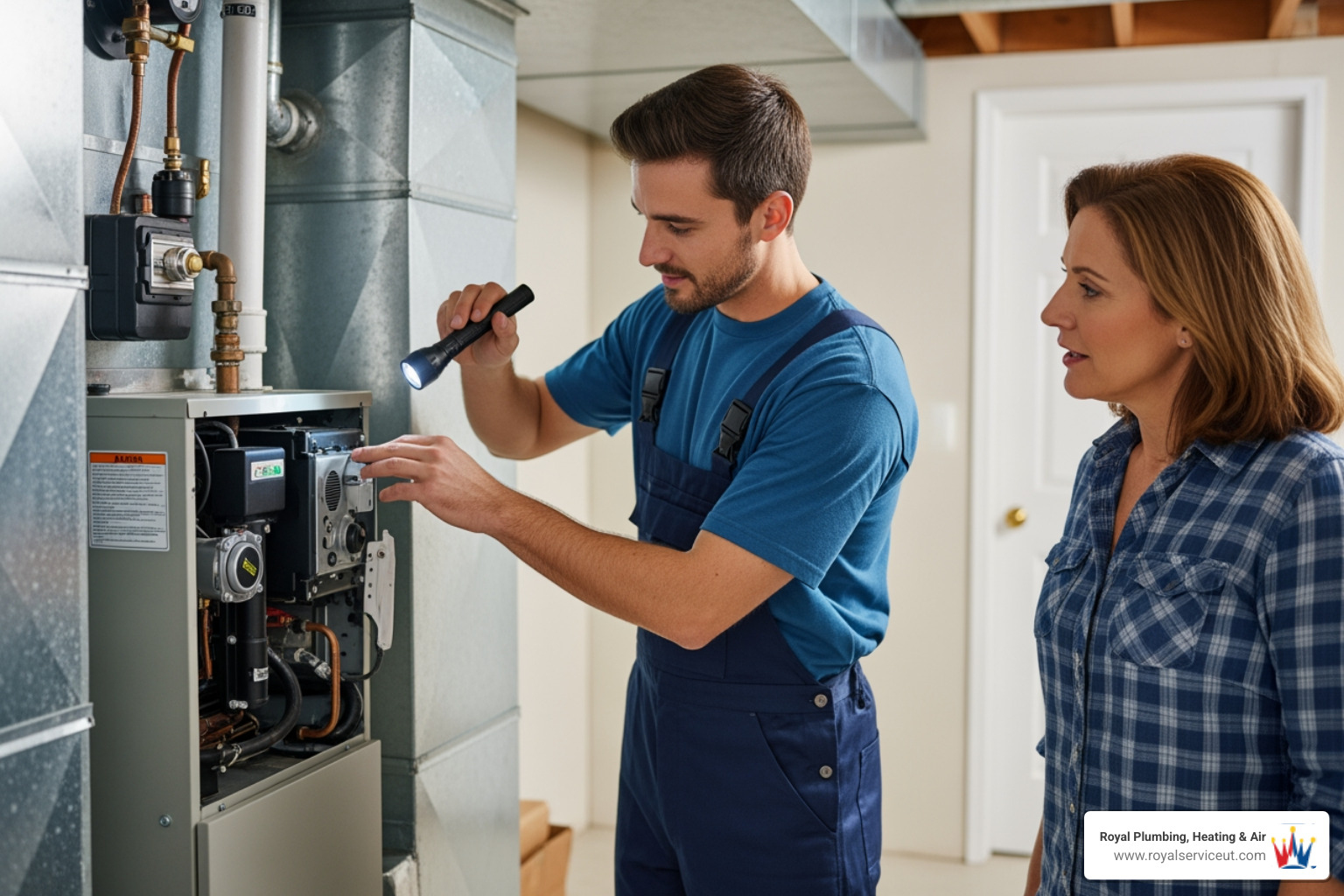 infographic showing key factors in choosing furnace repair services including certified technicians, emergency availability, transparent pricing, local climate expertise, comprehensive diagnostics, and preventative maintenance plans with common furnace warning signs - furnace repair best in ogden, ut