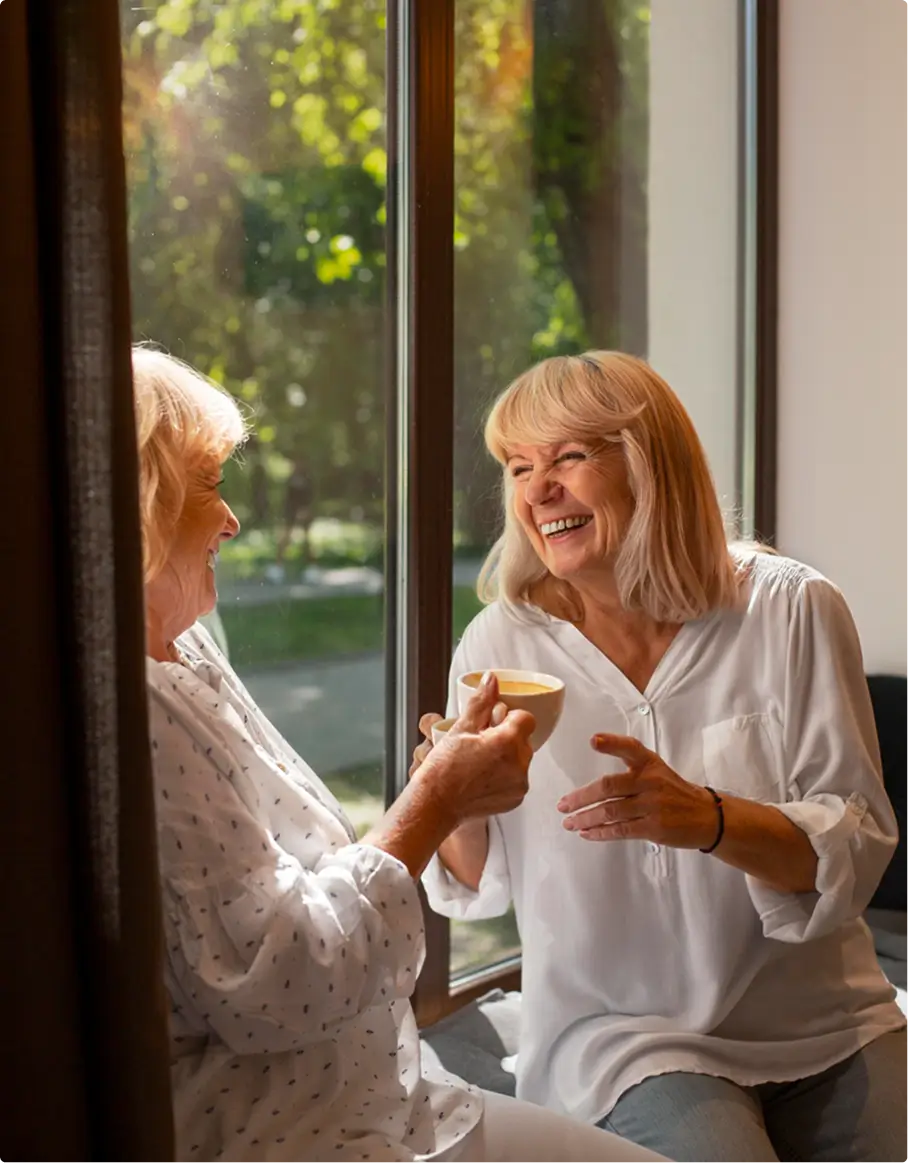 happy female nurse with her patient