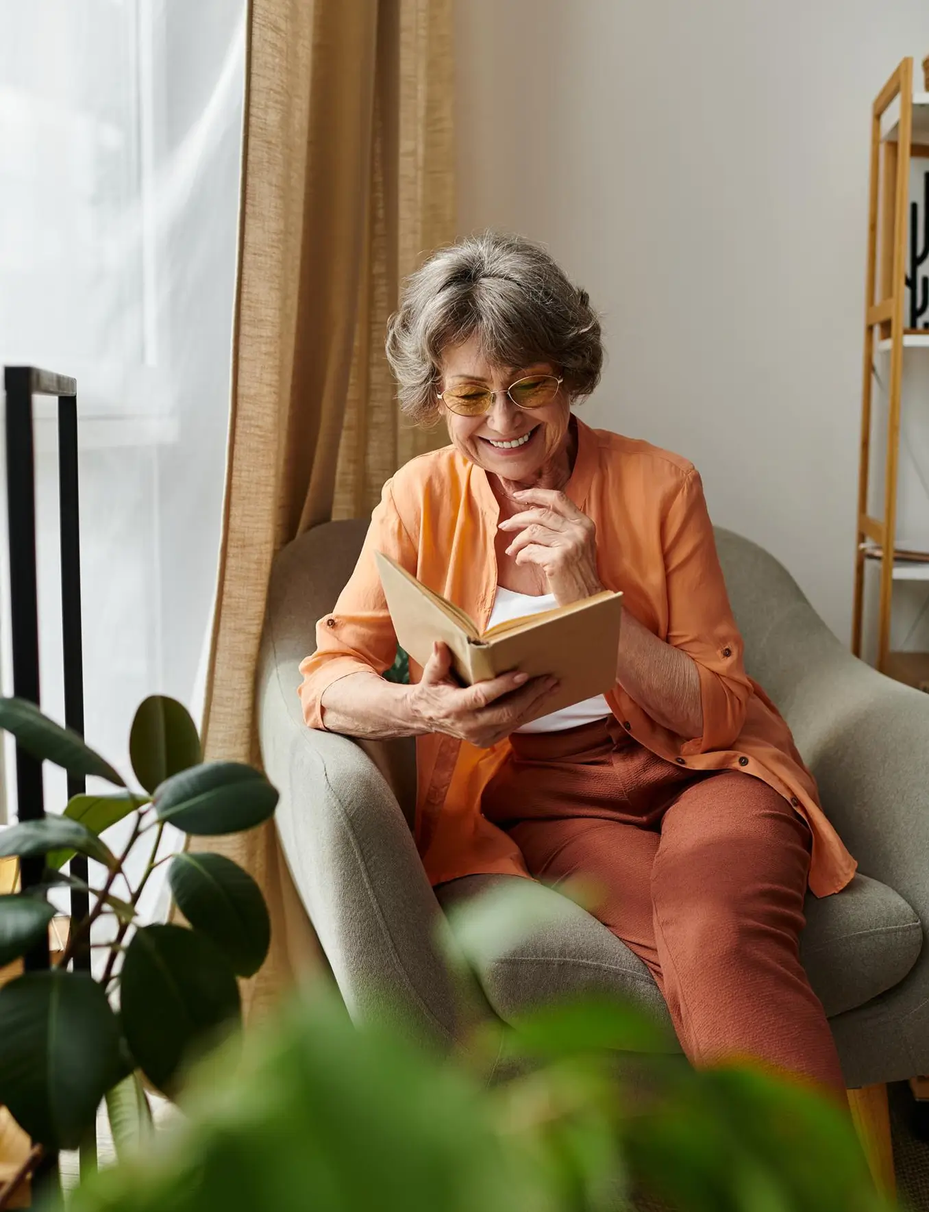 woman reading a book