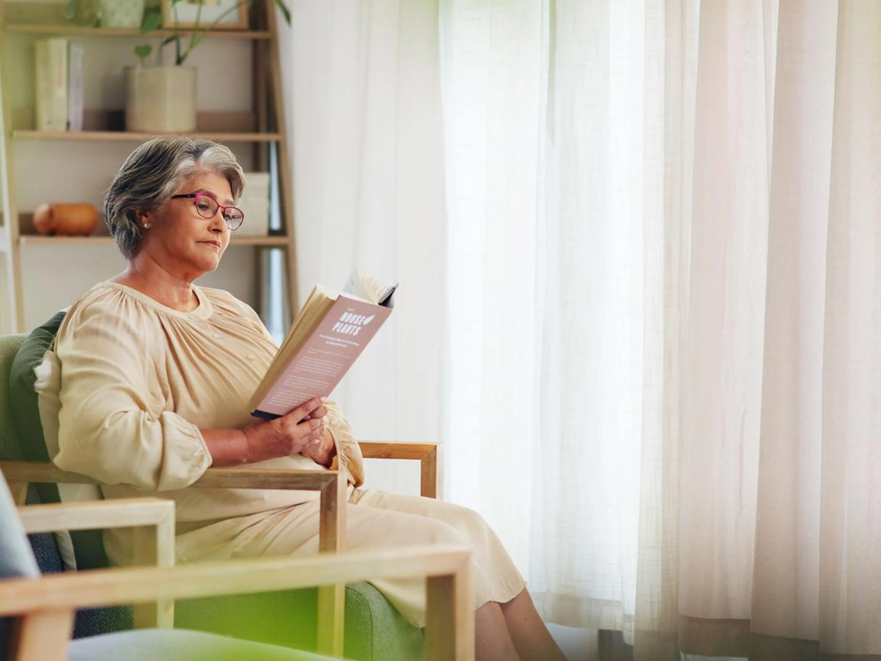 woman reading a book image