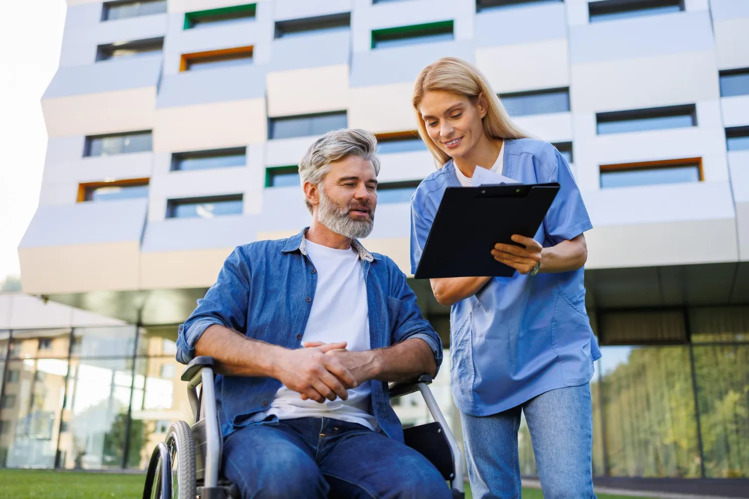 elevated care nurse and patient