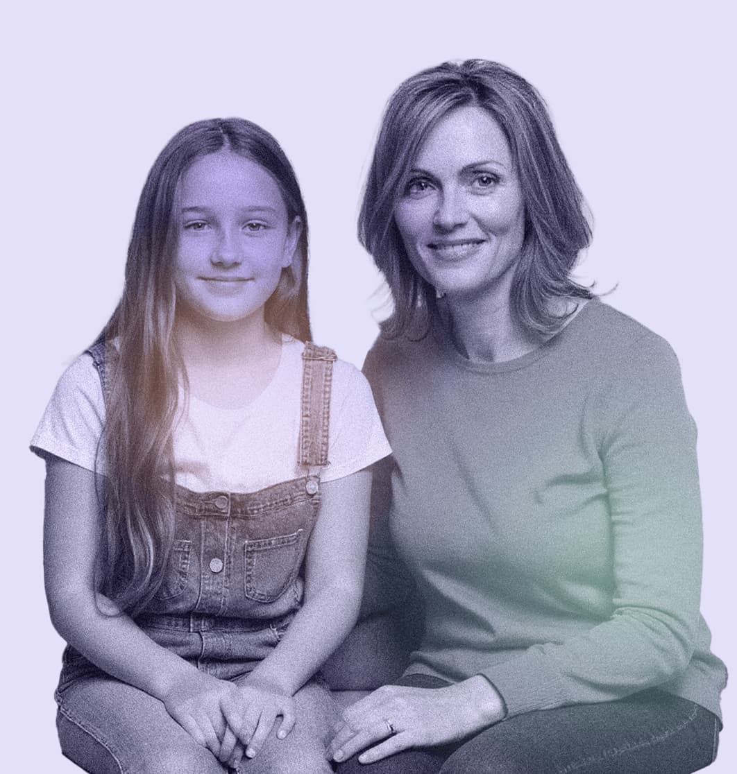 Portrait image of a woman and her daughter