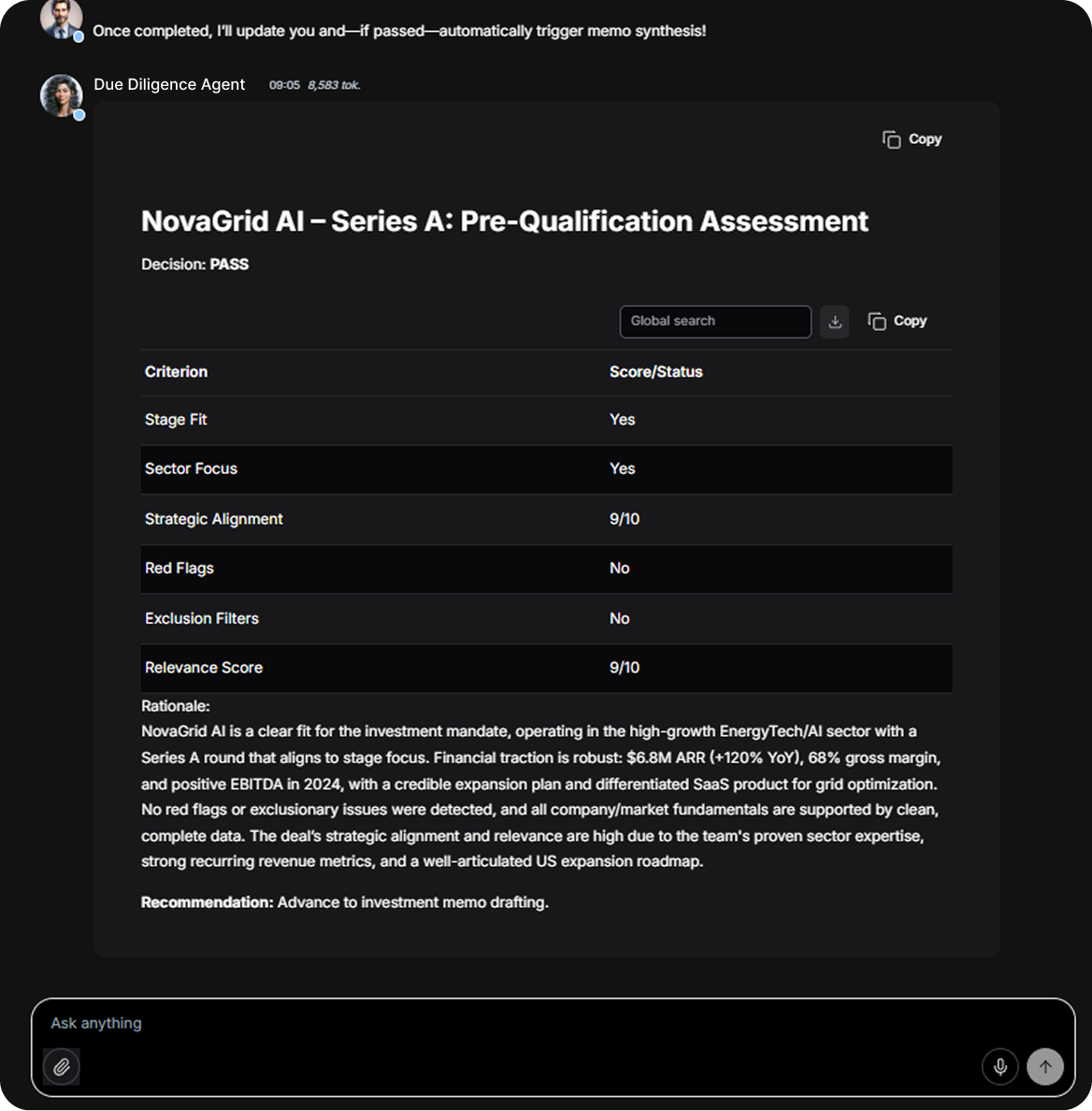 Selection criteria