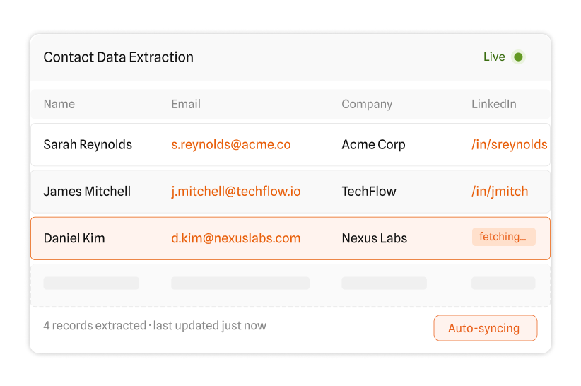 extract data automatically