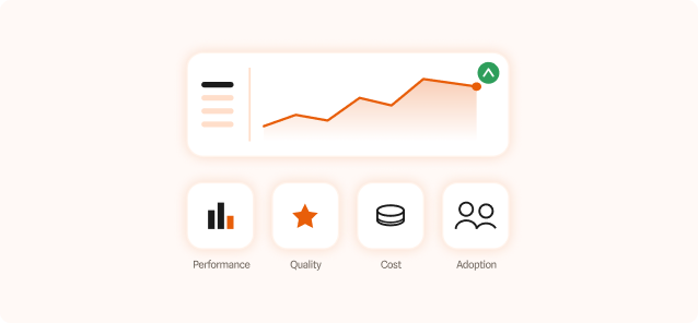 Interface showing a completed progress bar at 100% and an orange button labeled 'Deploy Agent' with a checkmark, with a small calendar indicating 10 days.