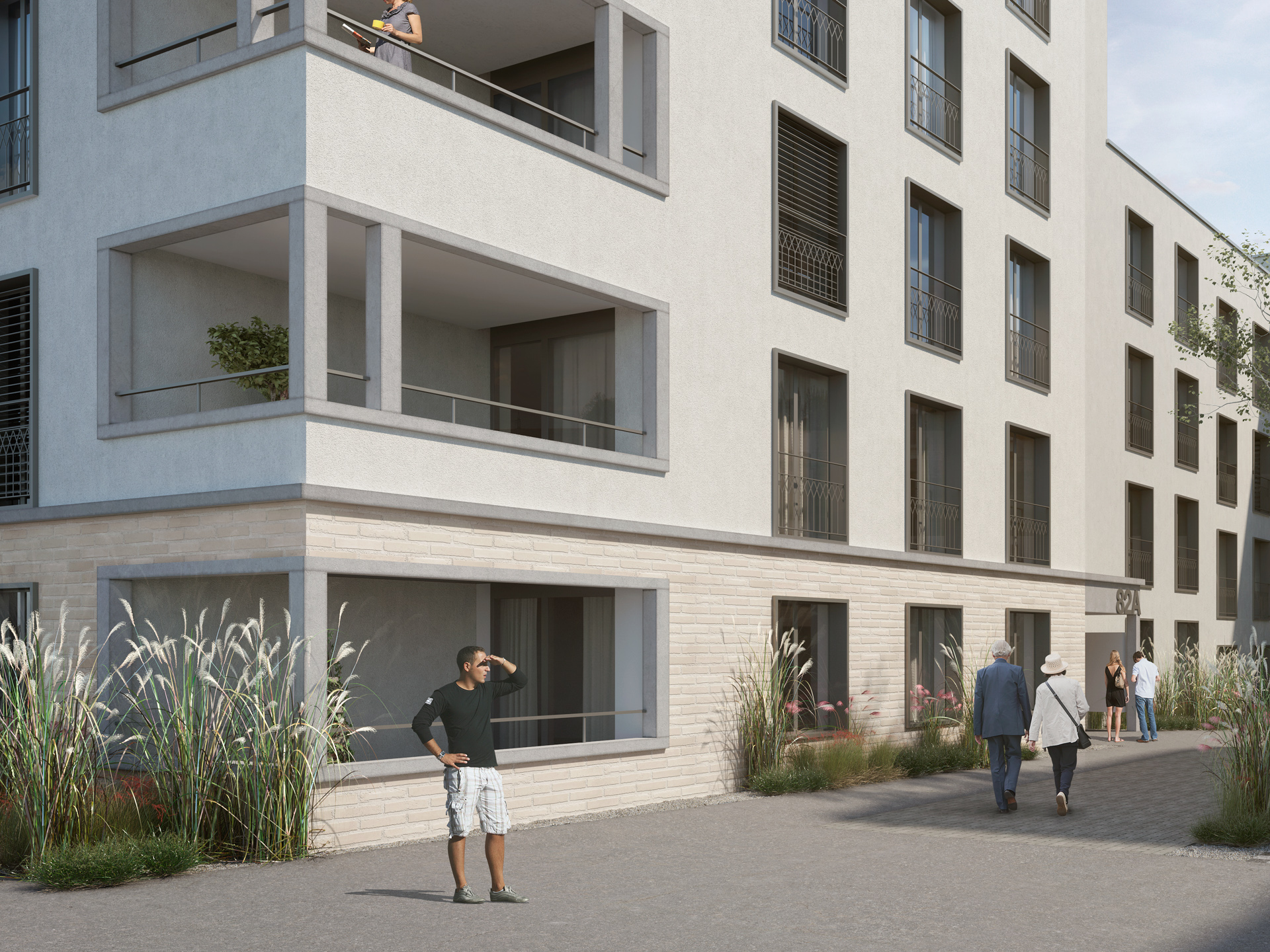 Bepflanzung vor der Wohnüberbauung Bären in Kreuzligen.