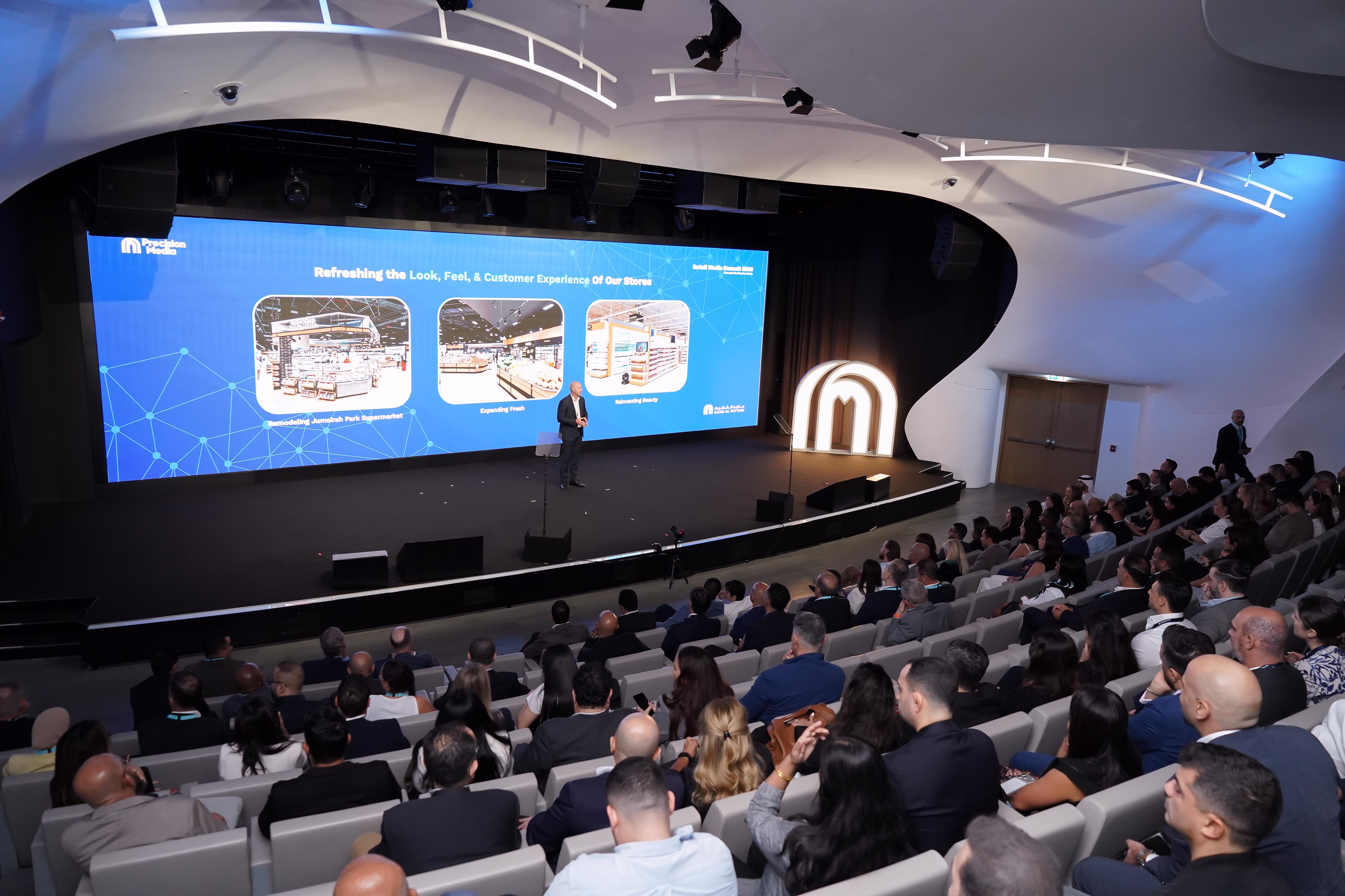 Dries D'Hoogie the Managing Director of Majid Al Futtaim Retail during his speech at the Retail Media Summit 2026 by Precision Media the 360 Retail Media Network powered by Majid Al Futtaim