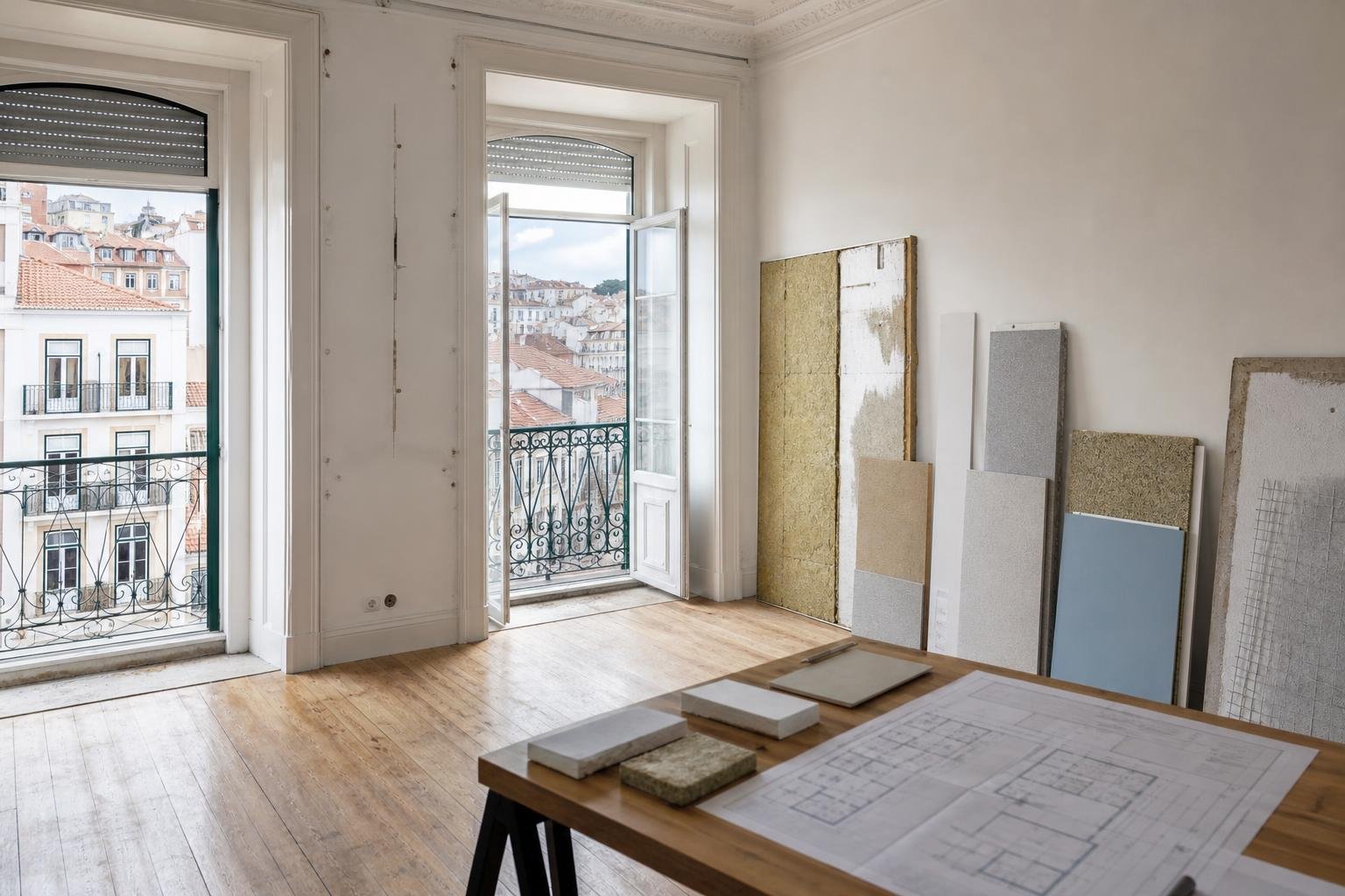 Apartamento luminoso em Lisboa com materiais de renovação energética e janelas em avaliação