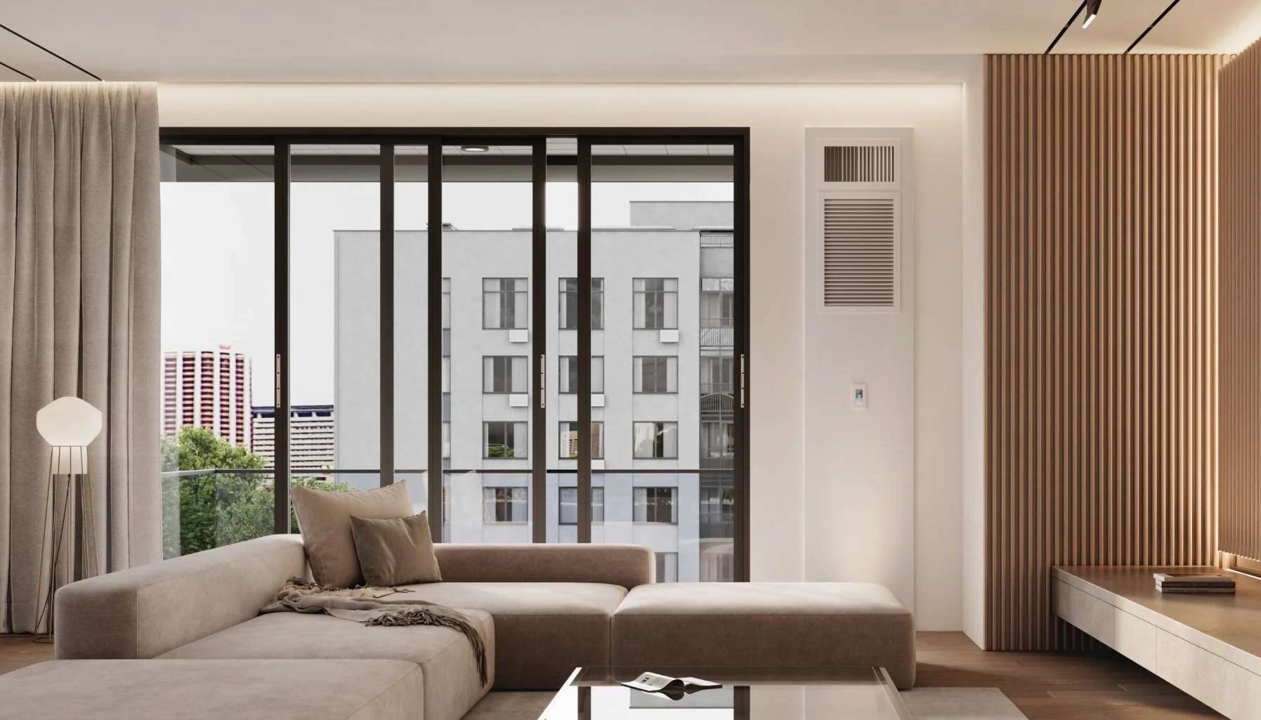 Graphic promoting KOVA Comfort, the first non-industrial AI-powered HVAC system