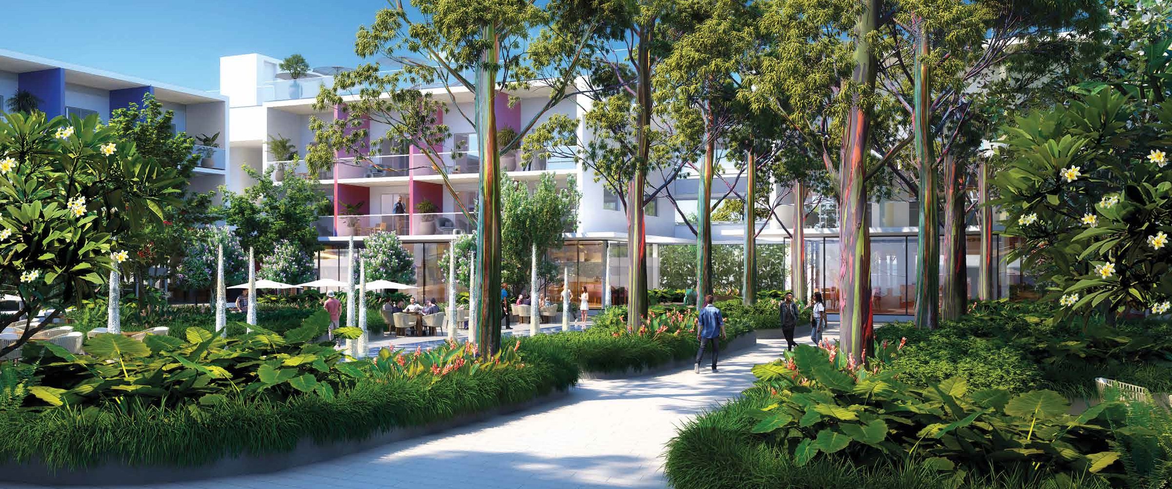 Rendering of luxury tropical neighborhood development