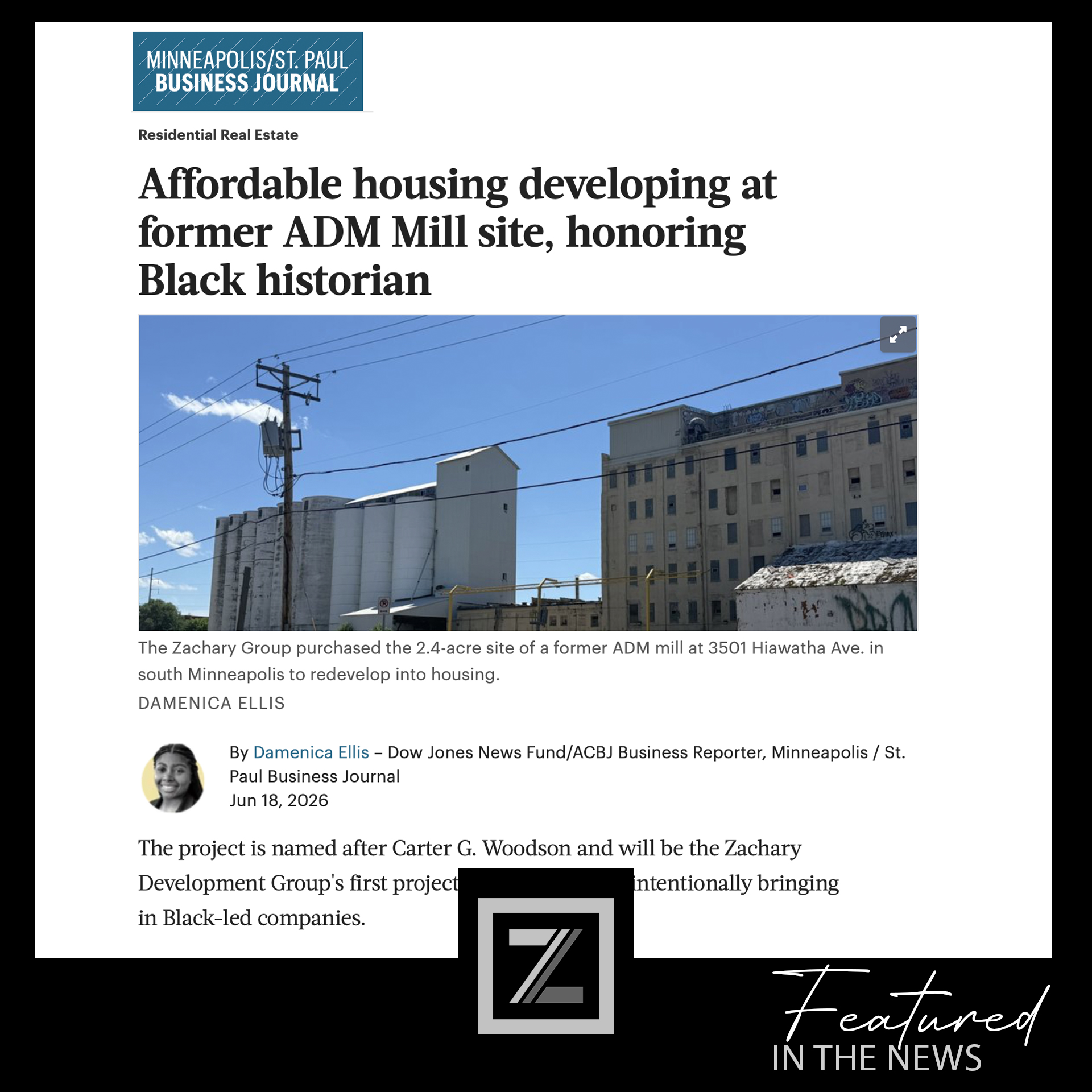 Zachary Development Group "The Woodson" Highlighted by the Business Journal