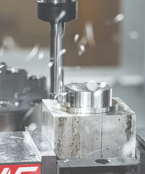 Industrial Manufacturing Marketing Photo of a CNC milling a block of aluminum