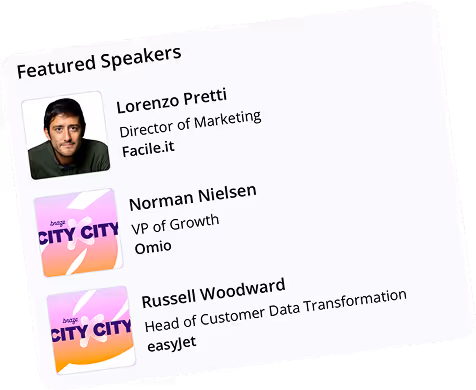 Amego event mobile app speakers user interface