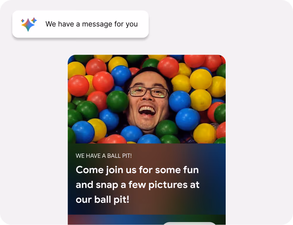 Chat interface showing attendee Lana Steiner, Senior Developer at Acme Inc, saying 'Hey, let's meet after the talk' and a reply bubble saying 'Let's do it!' with a heart emoji.