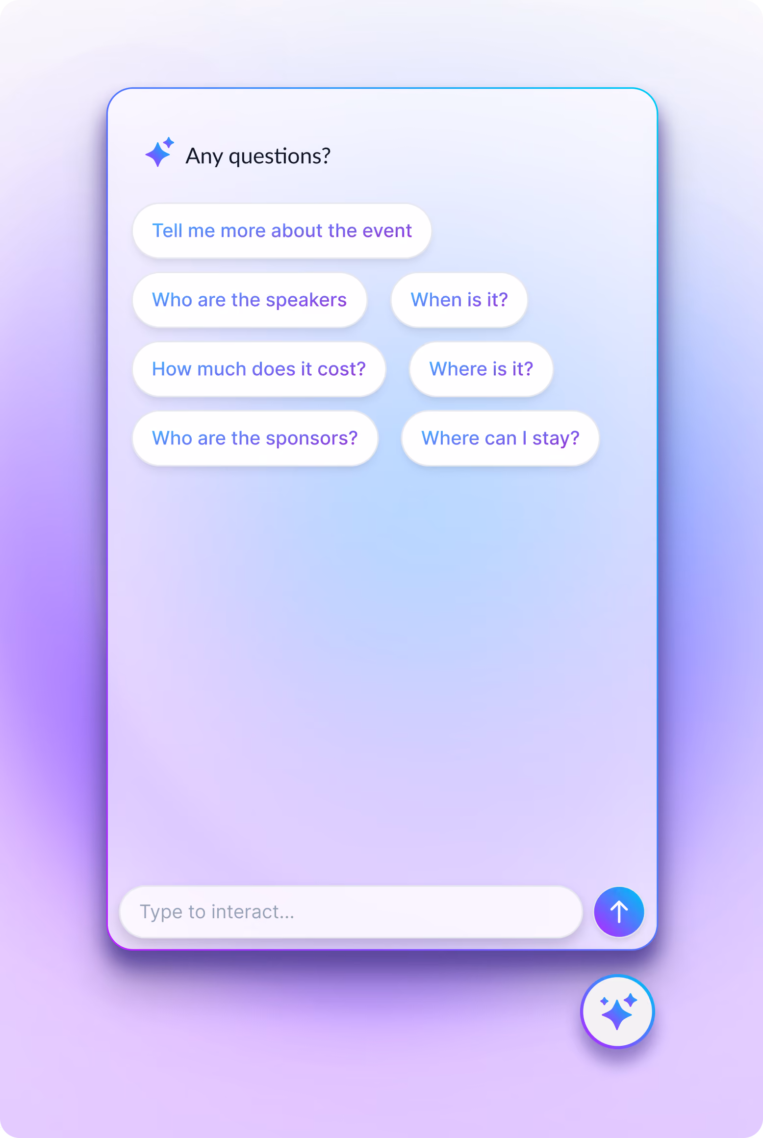 Chat interface showing attendee Lana Steiner, Senior Developer at Acme Inc, saying 'Hey, let's meet after the talk' and a reply bubble saying 'Let's do it!' with a heart emoji.