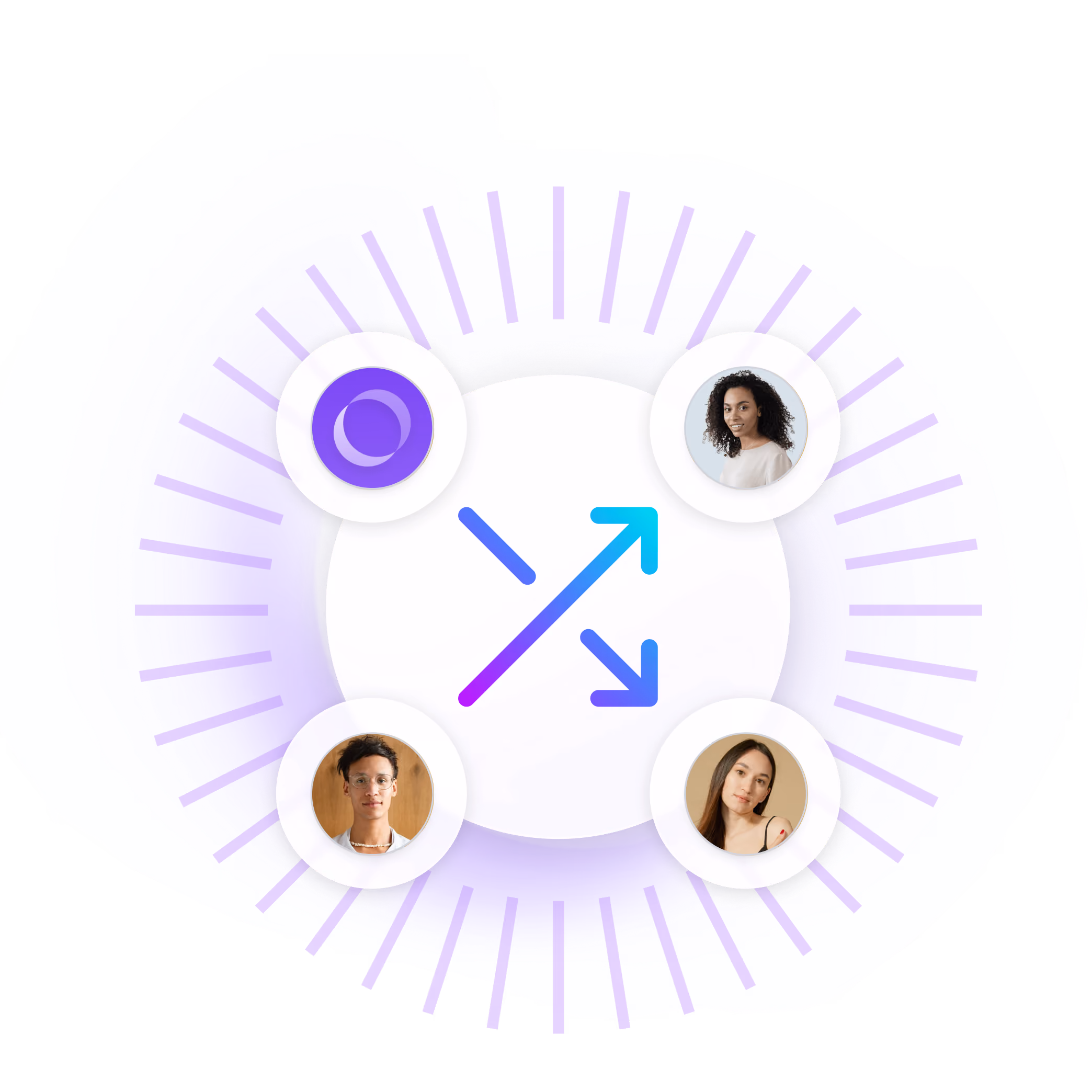 Chat interface showing attendee Lana Steiner, Senior Developer at Acme Inc, saying ‘Hey, let’s meet after the talk’ and a reply bubble saying ‘Let’s do it!’ with a heart emoji.
