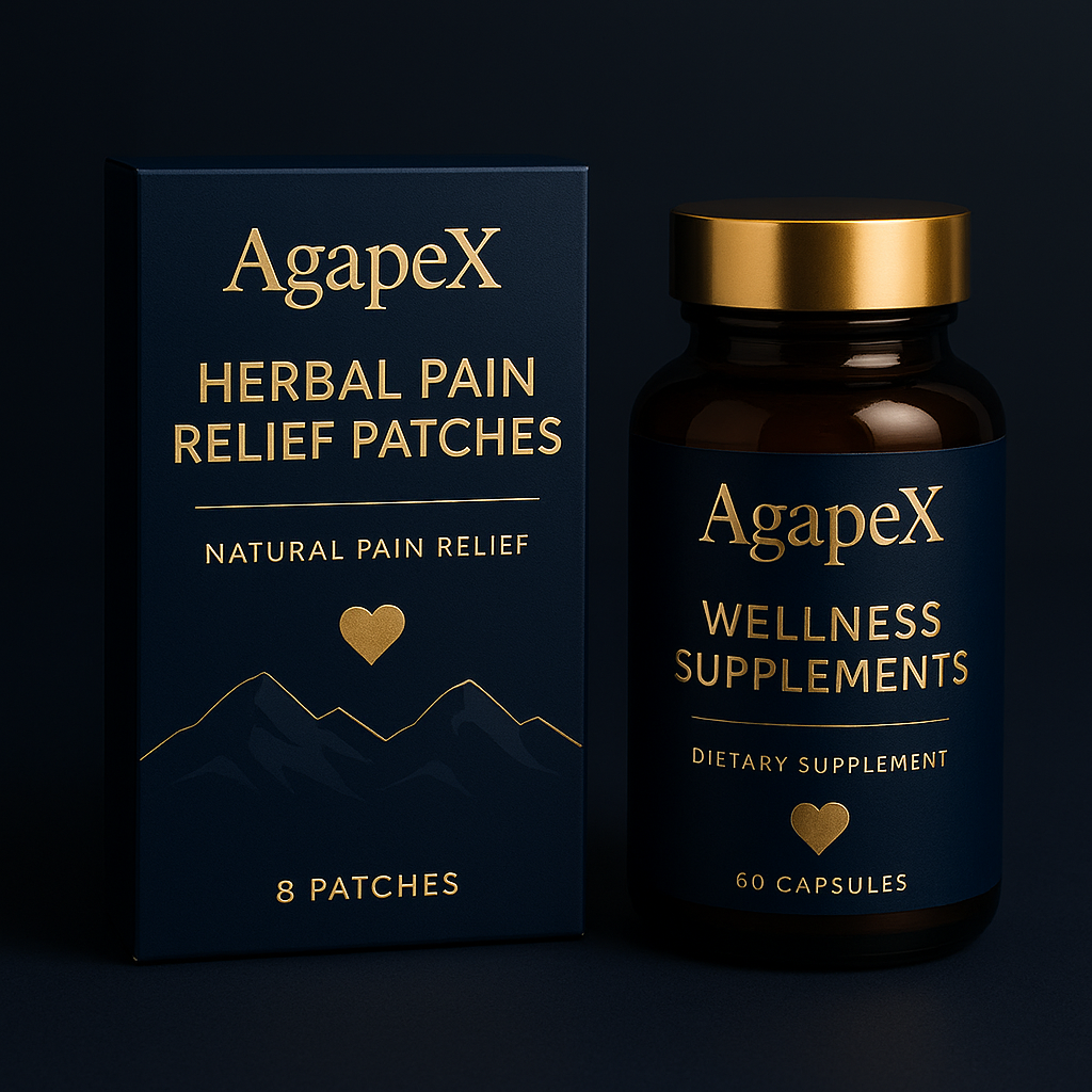 AgapeX Herbal Pain Relief Patches & Wellness Supplements