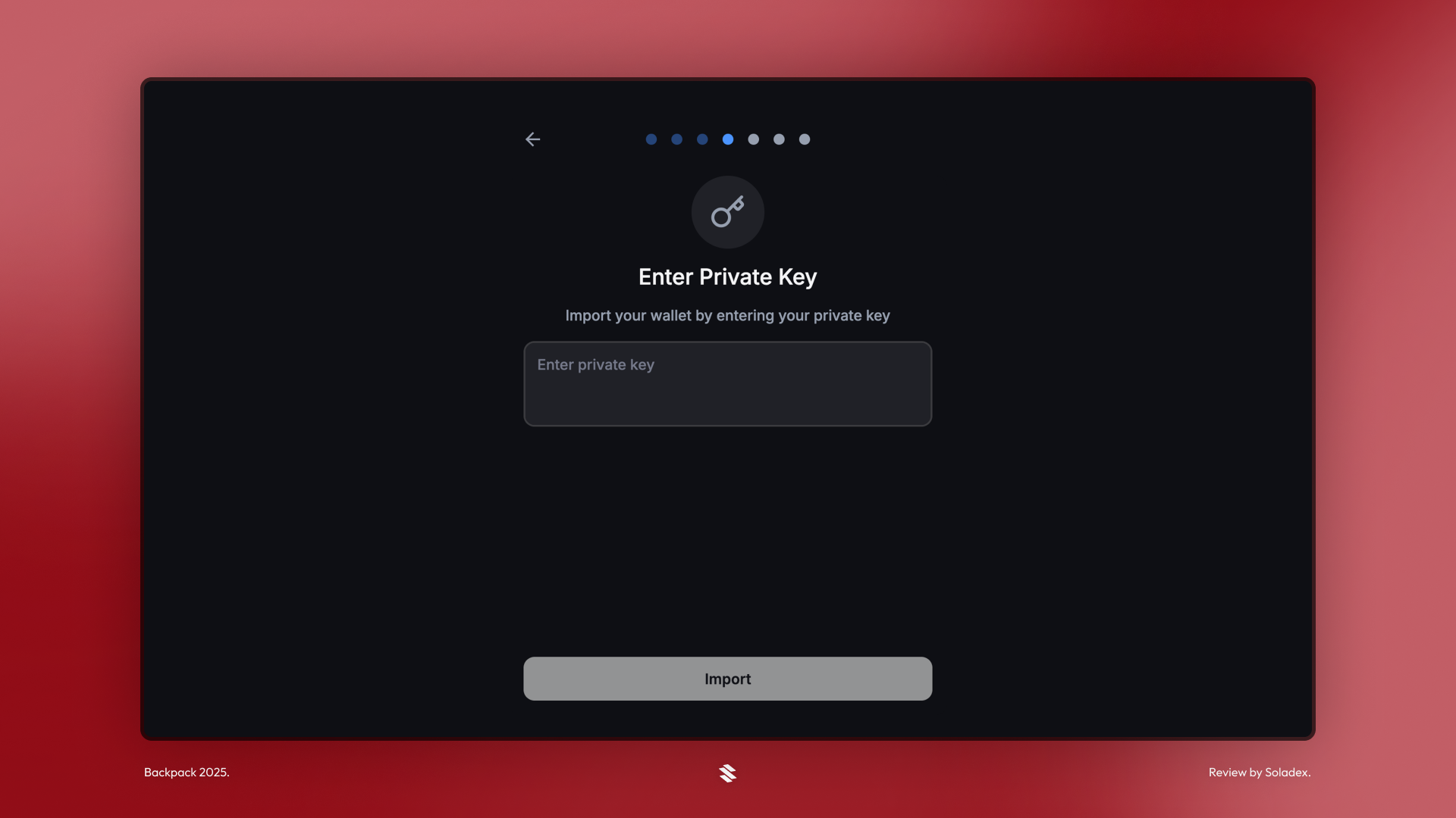 You can import a private key into Backpack wallet.
