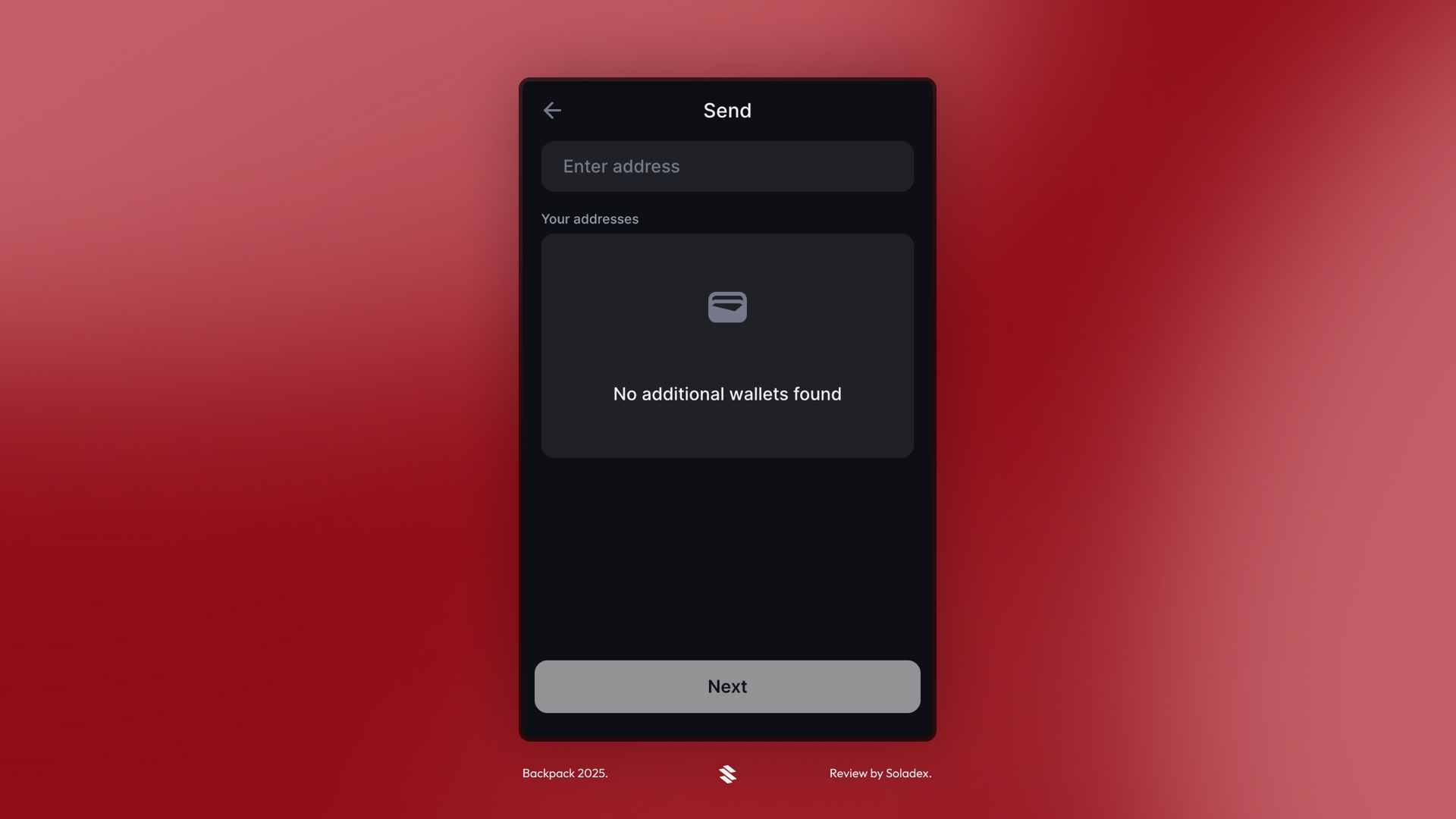 Sending crypto with Backpack