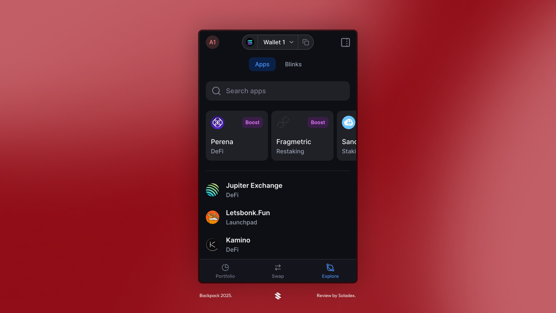 Backpack dApp list