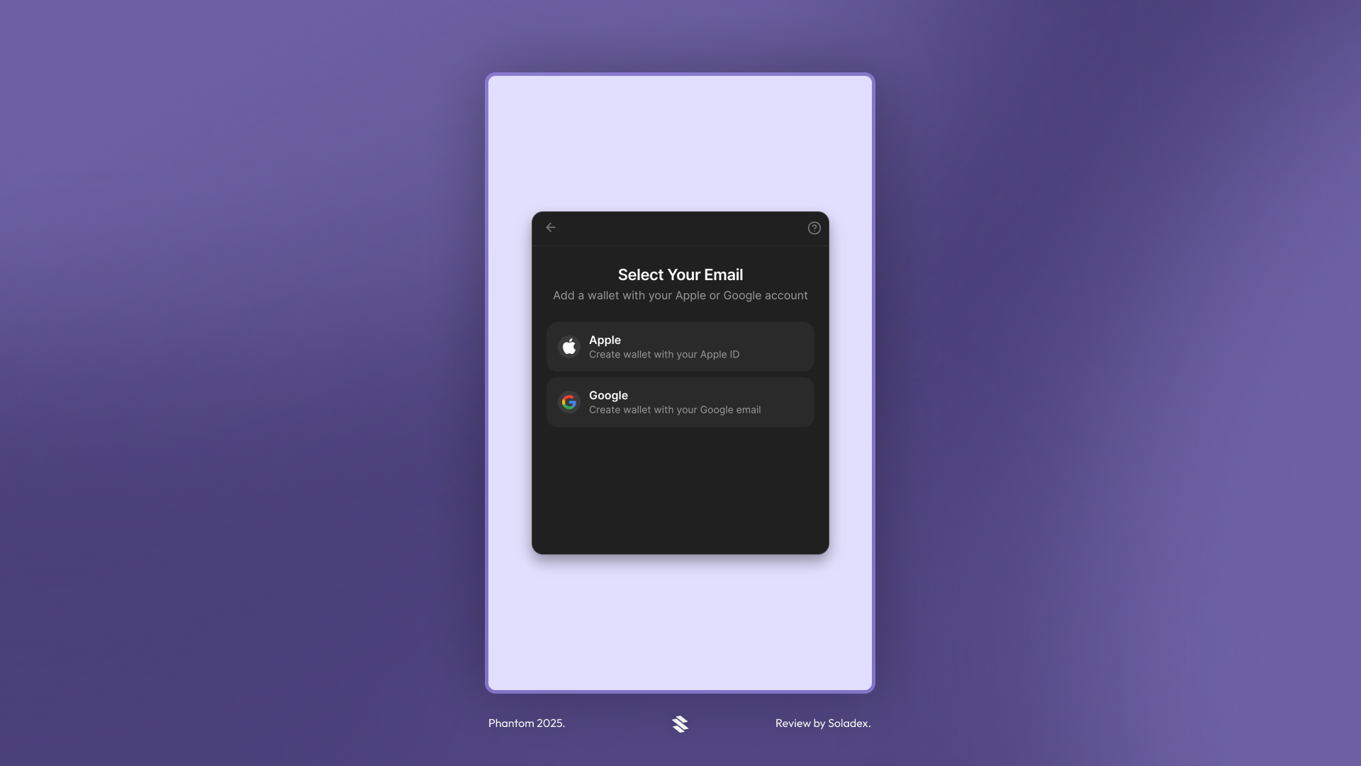You can import an existing wallet with either an email address or an Apple ID