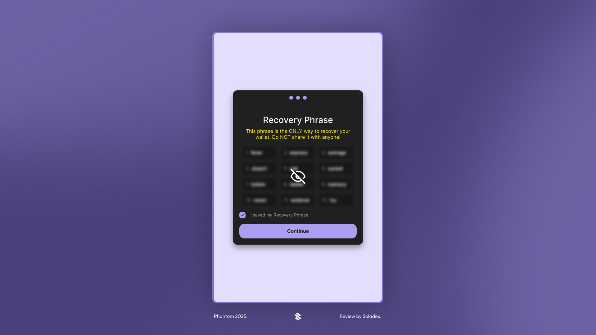 Revealing the Recovery Phrase in Phantom
