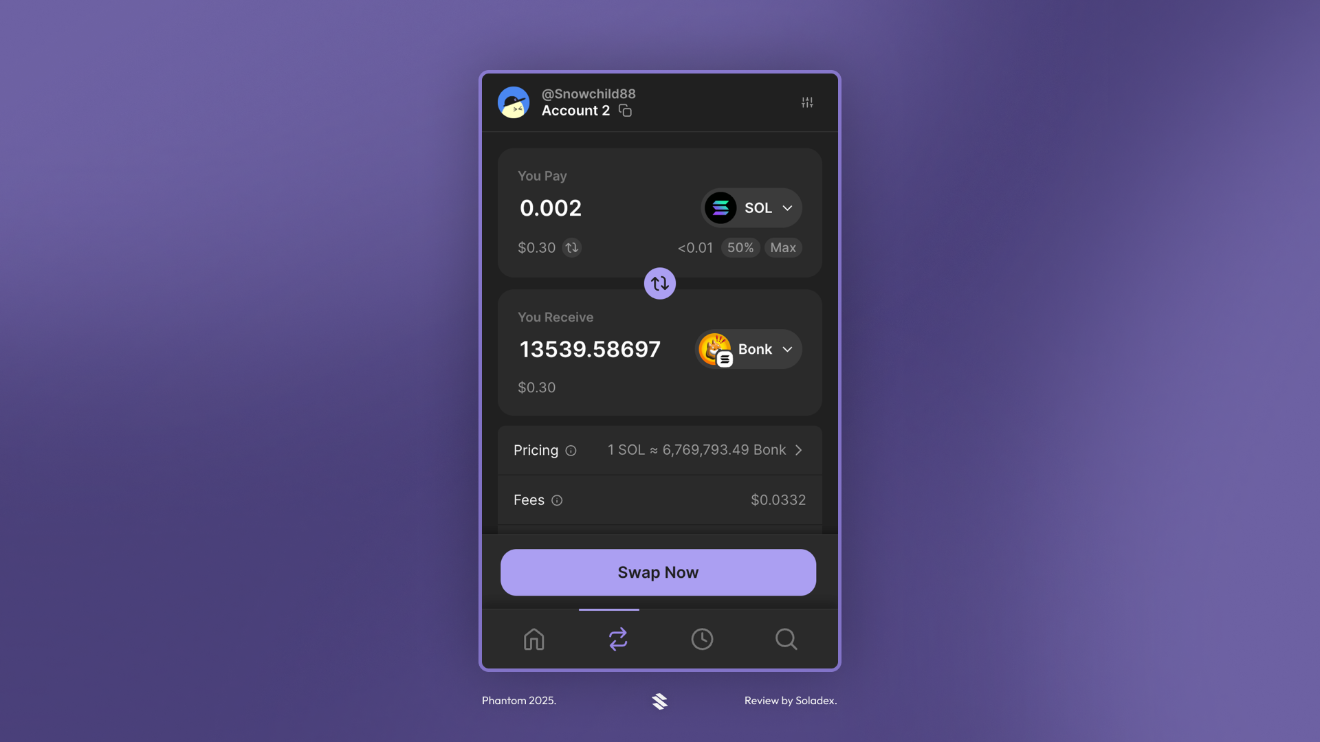 Built in swapping feature in Phantom.