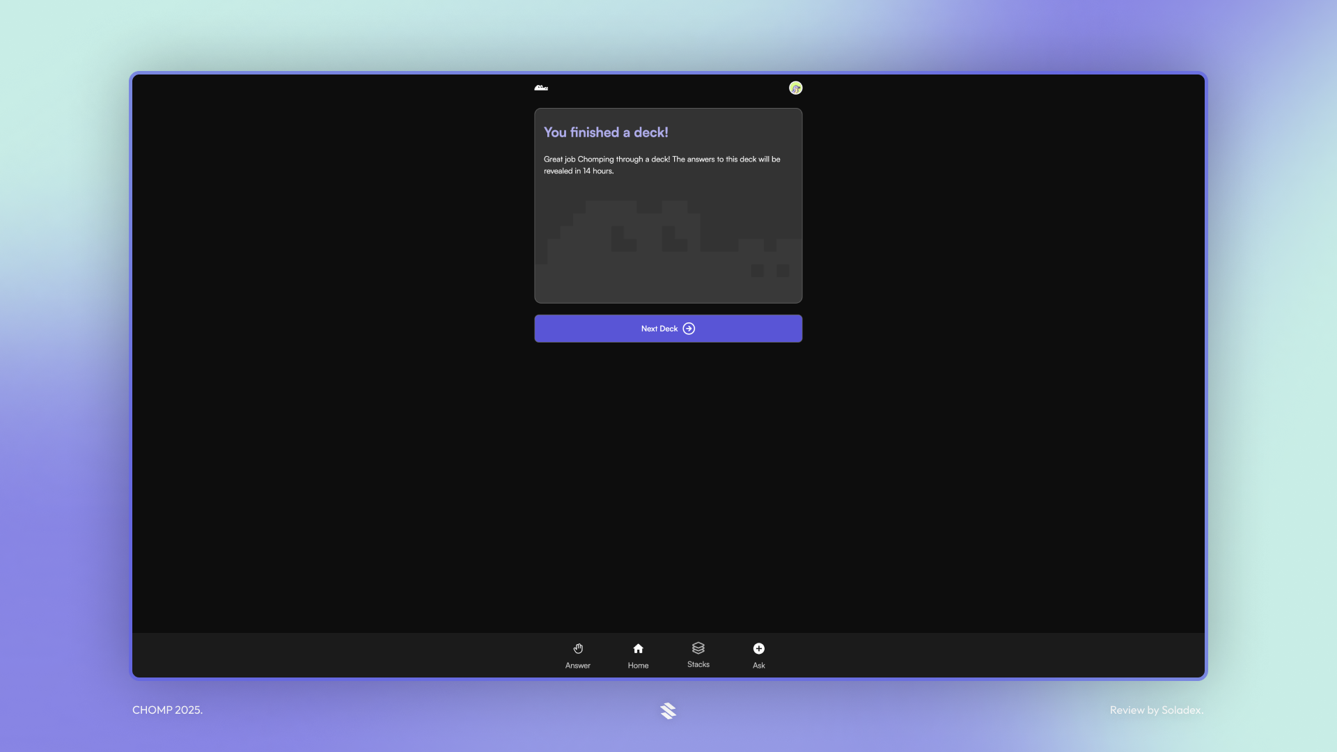 A finished deck screen on CHOMP