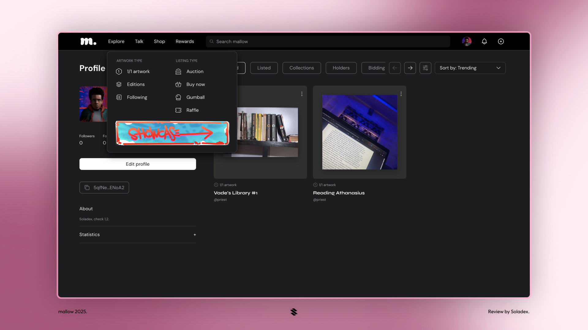 Explore different art on Mallow