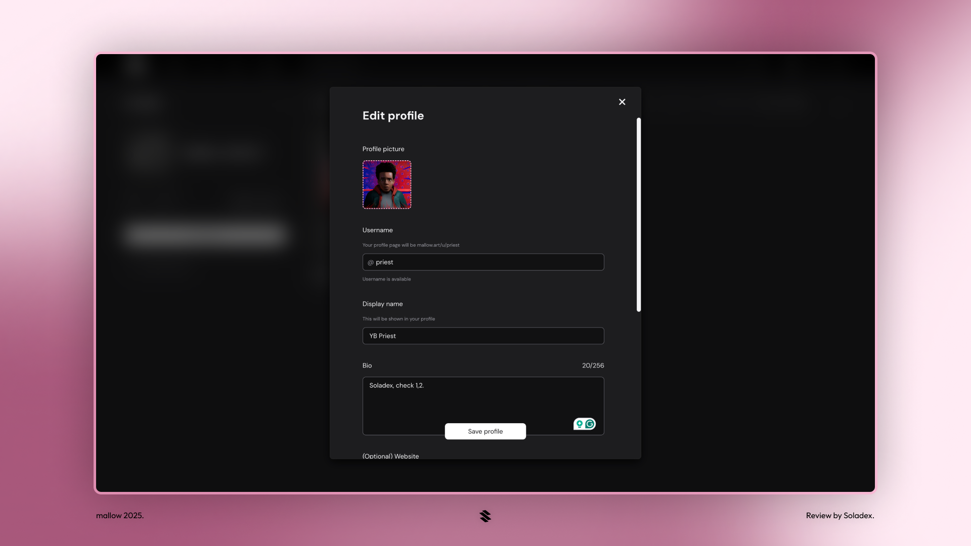 Setting up a Mallow Talk profile