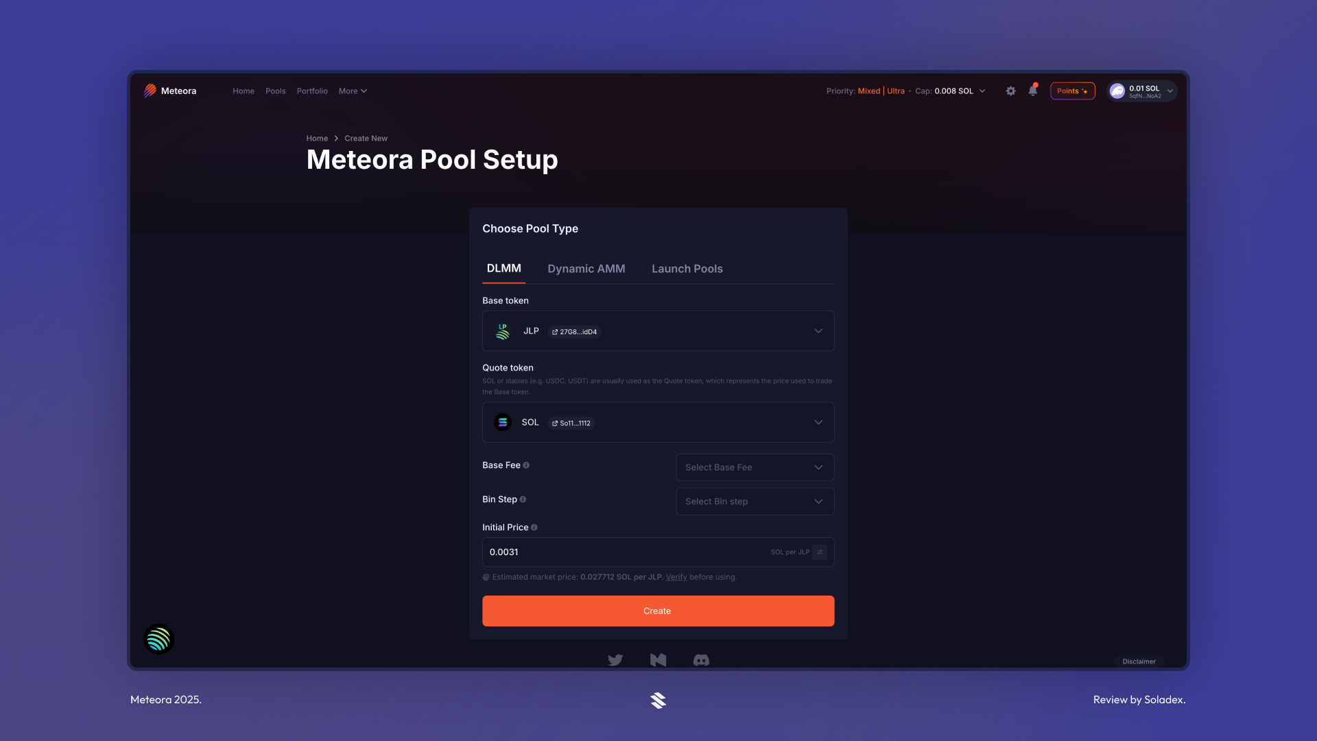 Setting up a liquidity pool in Meteora